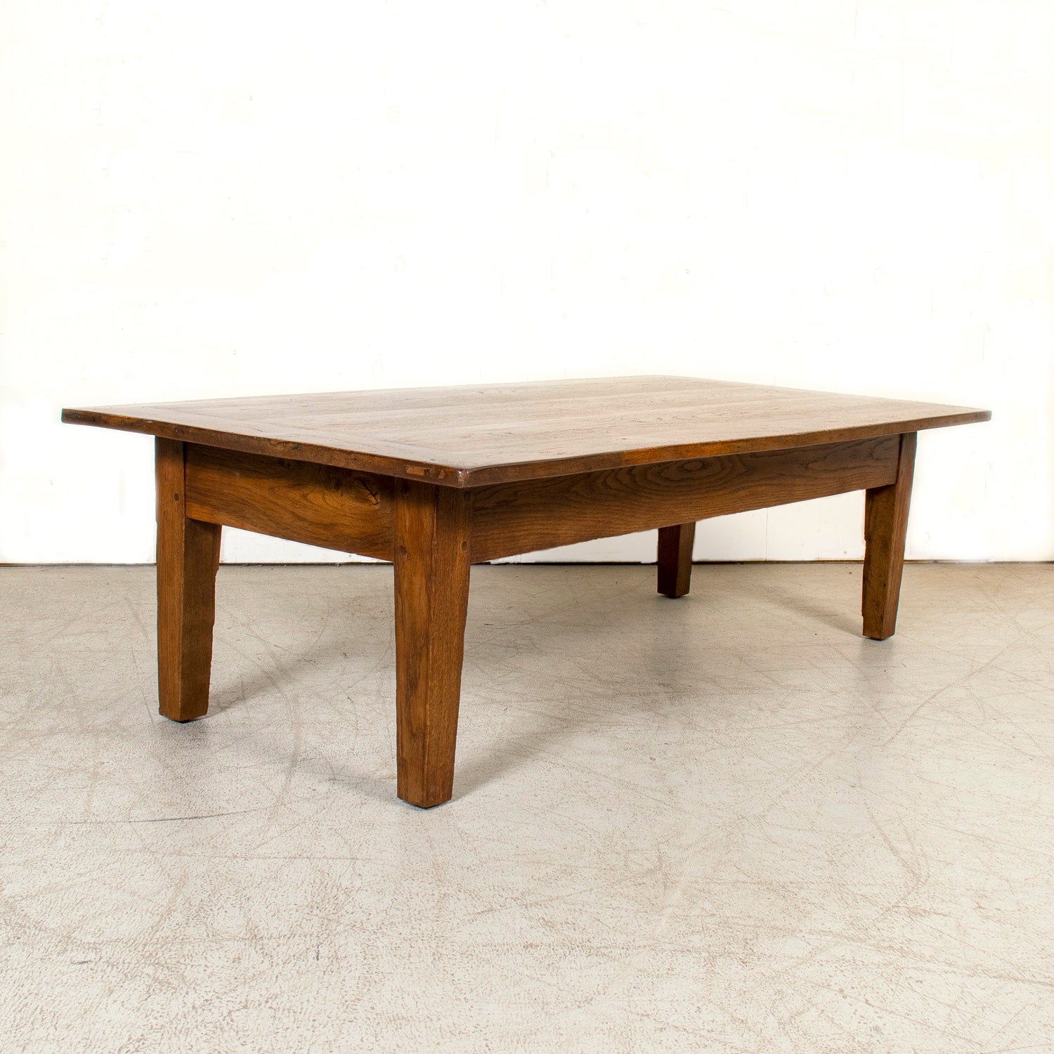 Large Early 19th Century Rustic French Country Walnut Coffee Table