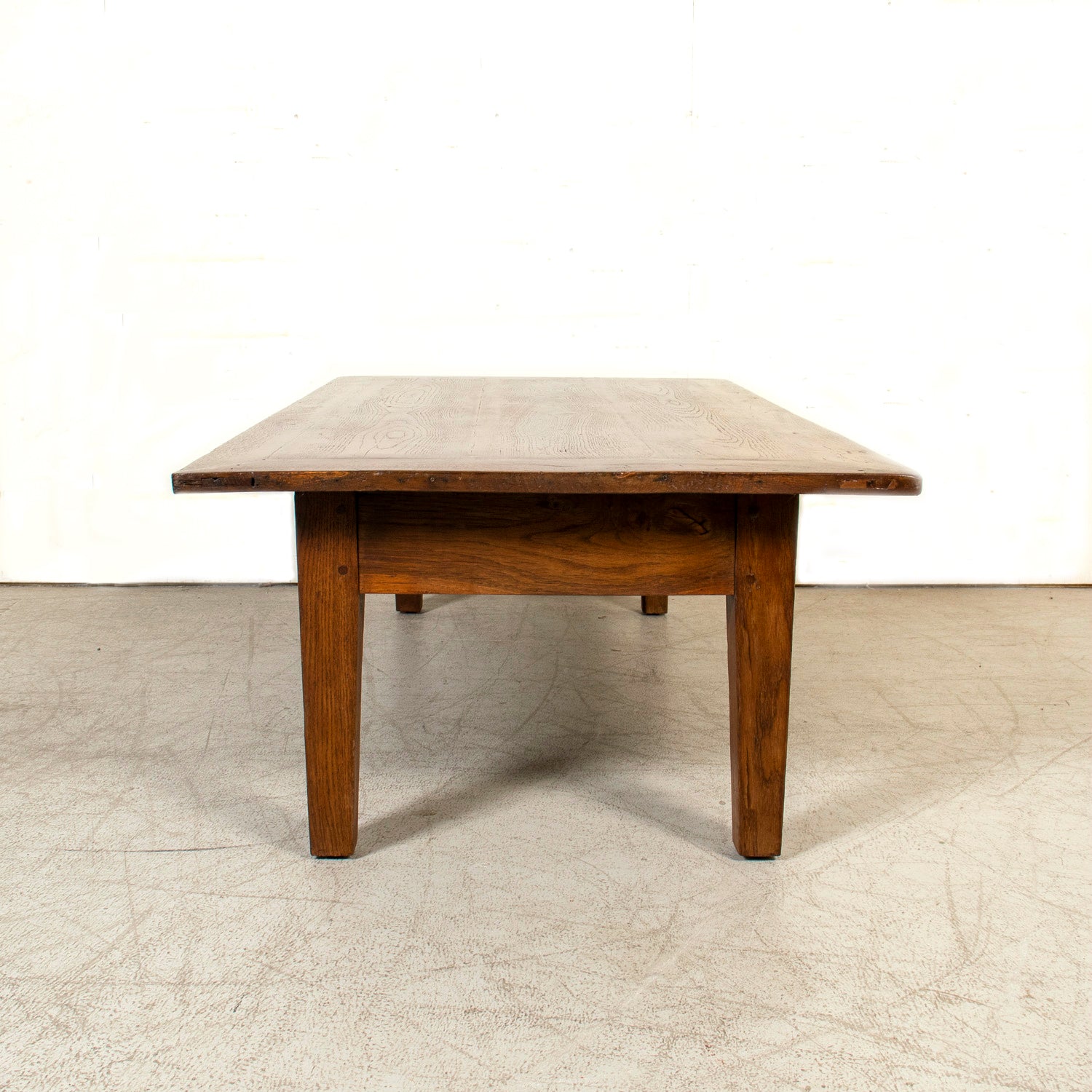 Large Early 19th Century Rustic French Country Walnut Coffee Table
