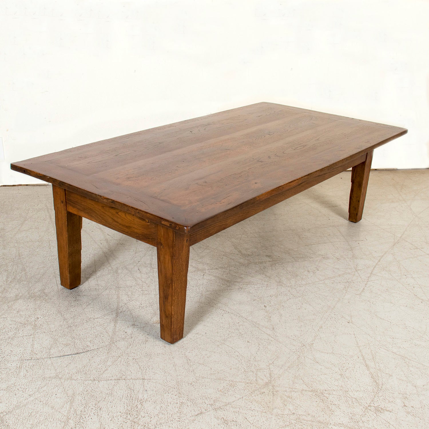 Large Early 19th Century Rustic French Country Walnut Coffee Table