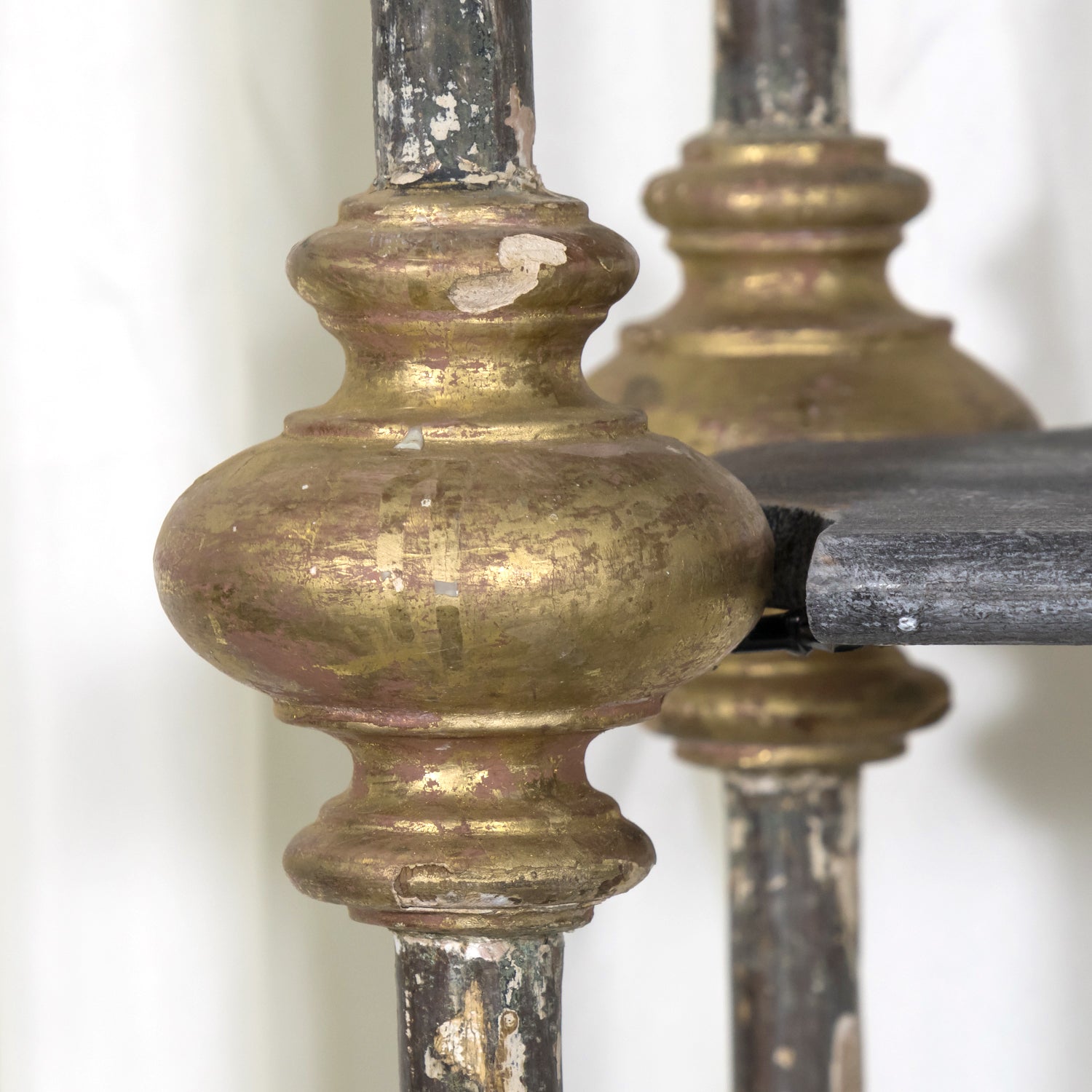 Large Bespoke French Industrial Artist's Shelf or Étagère with 19th Century Giltwood Fragments