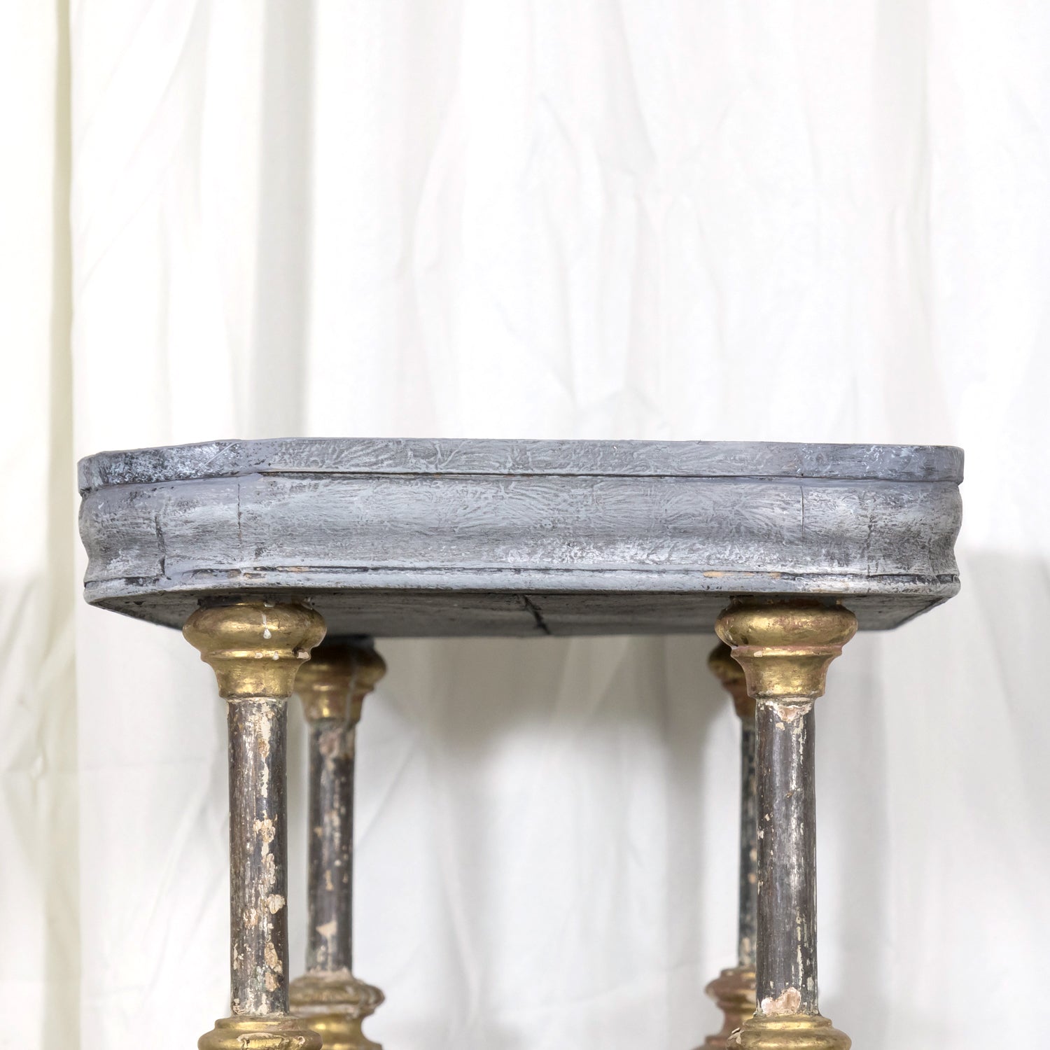 Large Bespoke French Industrial Artist's Shelf or Étagère with 19th Century Giltwood Fragments
