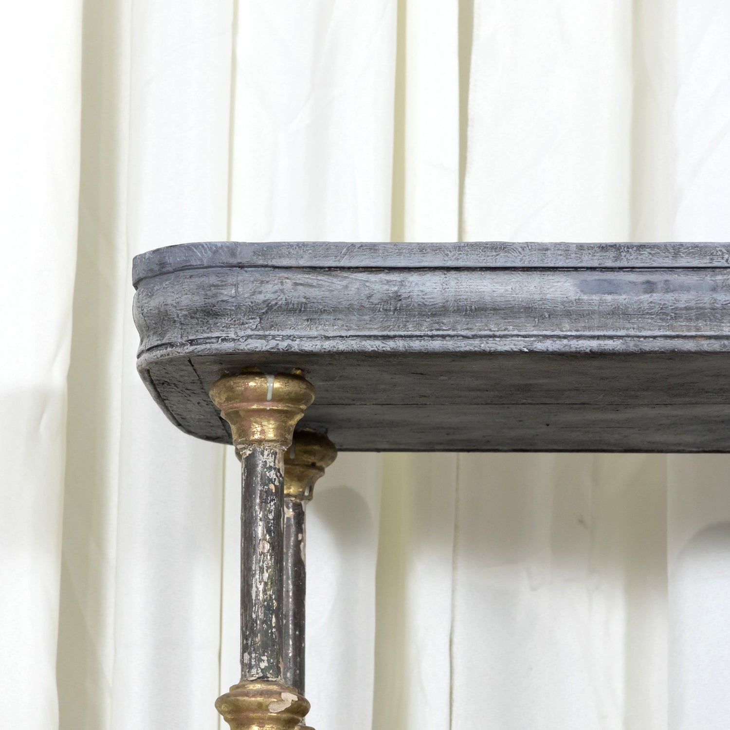 Large Bespoke French Industrial Artist's Shelf or Étagère with 19th Century Giltwood Fragments