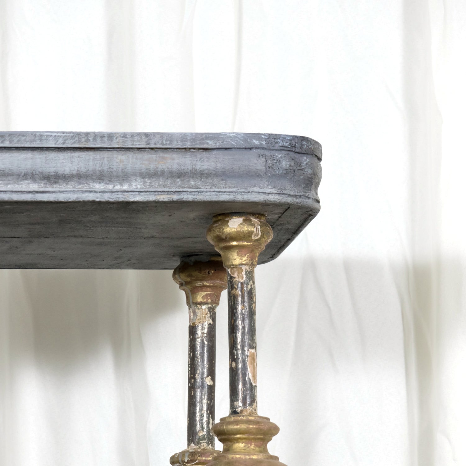 Large Bespoke French Industrial Artist's Shelf or Étagère with 19th Century Giltwood Fragments