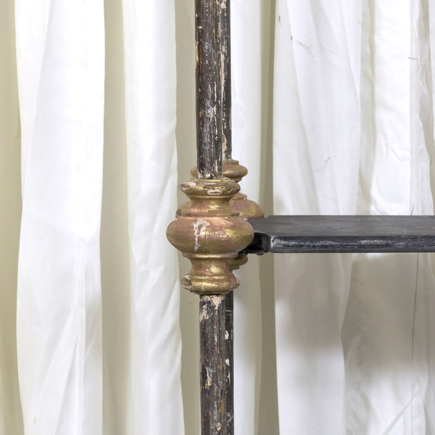 Bespoke French Industrial Artist's Shelf or Étagère with 19th Century Giltwood Fragments