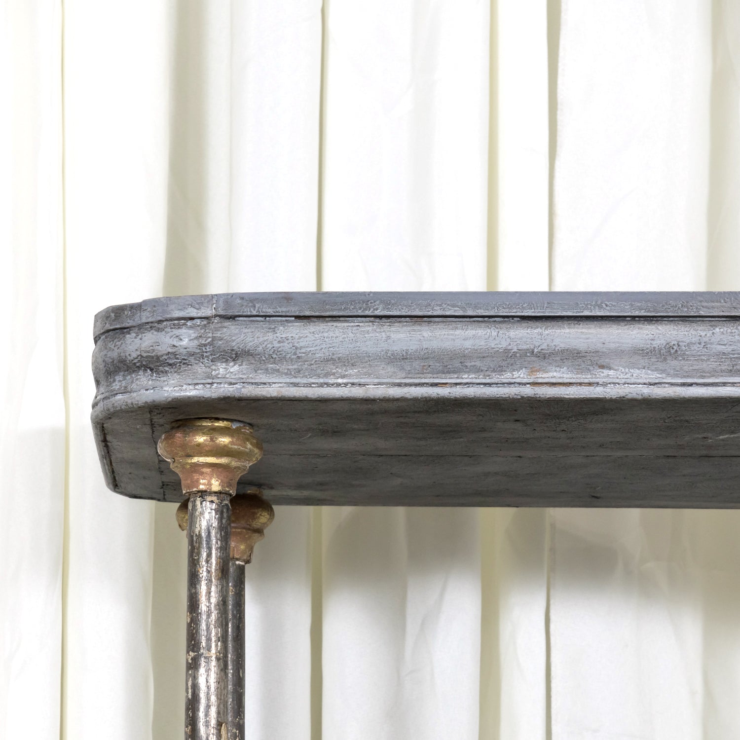 Bespoke French Industrial Artist's Shelf or Étagère with 19th Century Giltwood Fragments