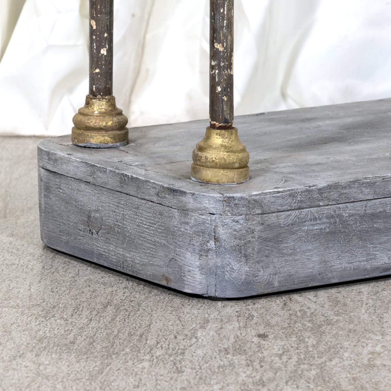 Bespoke French Industrial Artist's Shelf or Étagère with 19th Century Giltwood Fragments