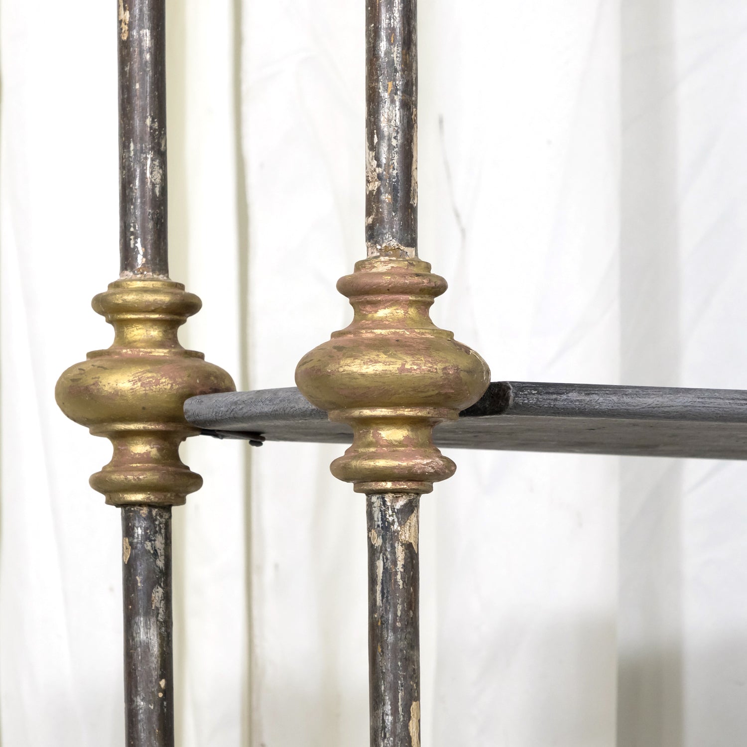 Bespoke French Industrial Artist's Shelf or Étagère with 19th Century Giltwood Fragments