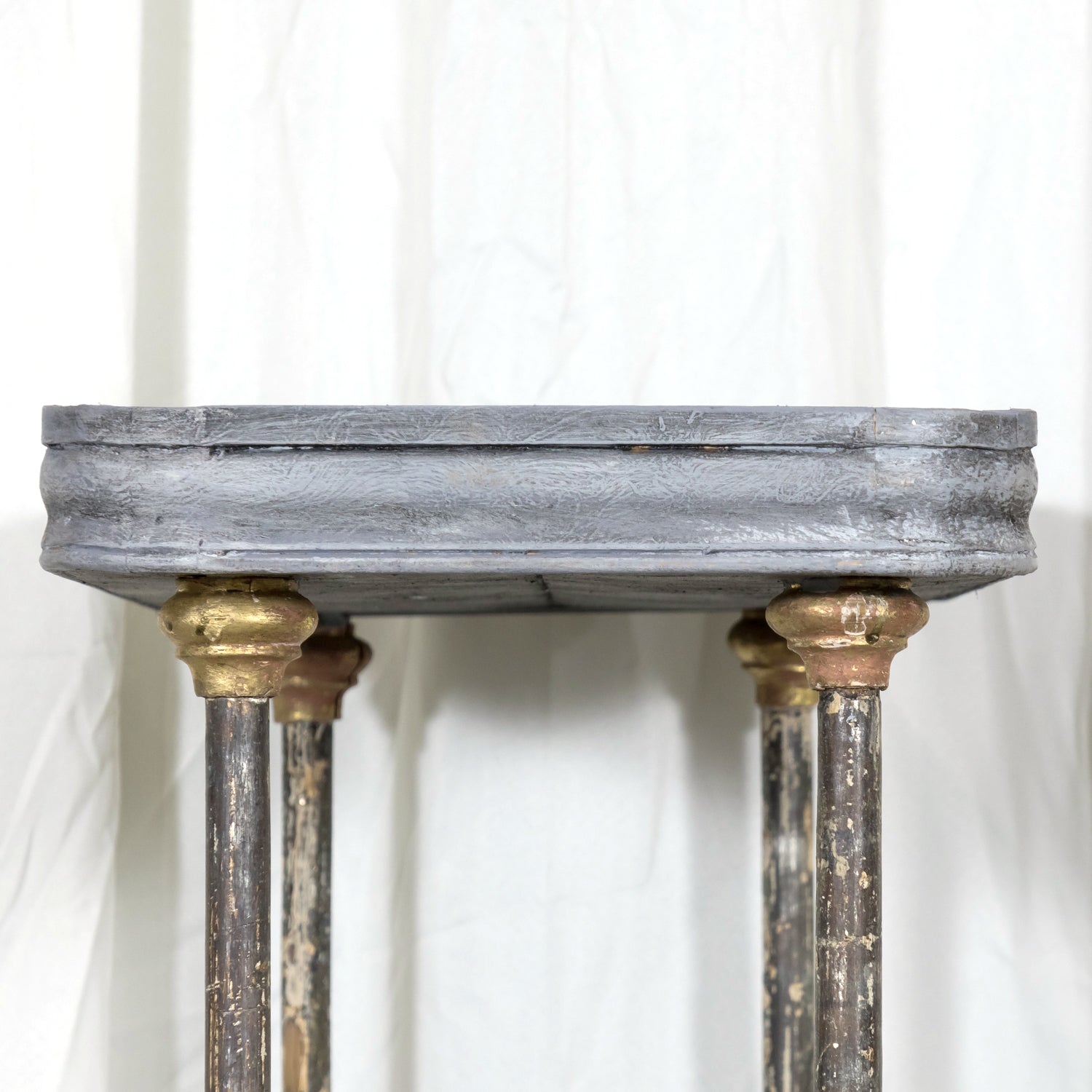 Bespoke French Industrial Artist's Shelf or Étagère with 19th Century Giltwood Fragments