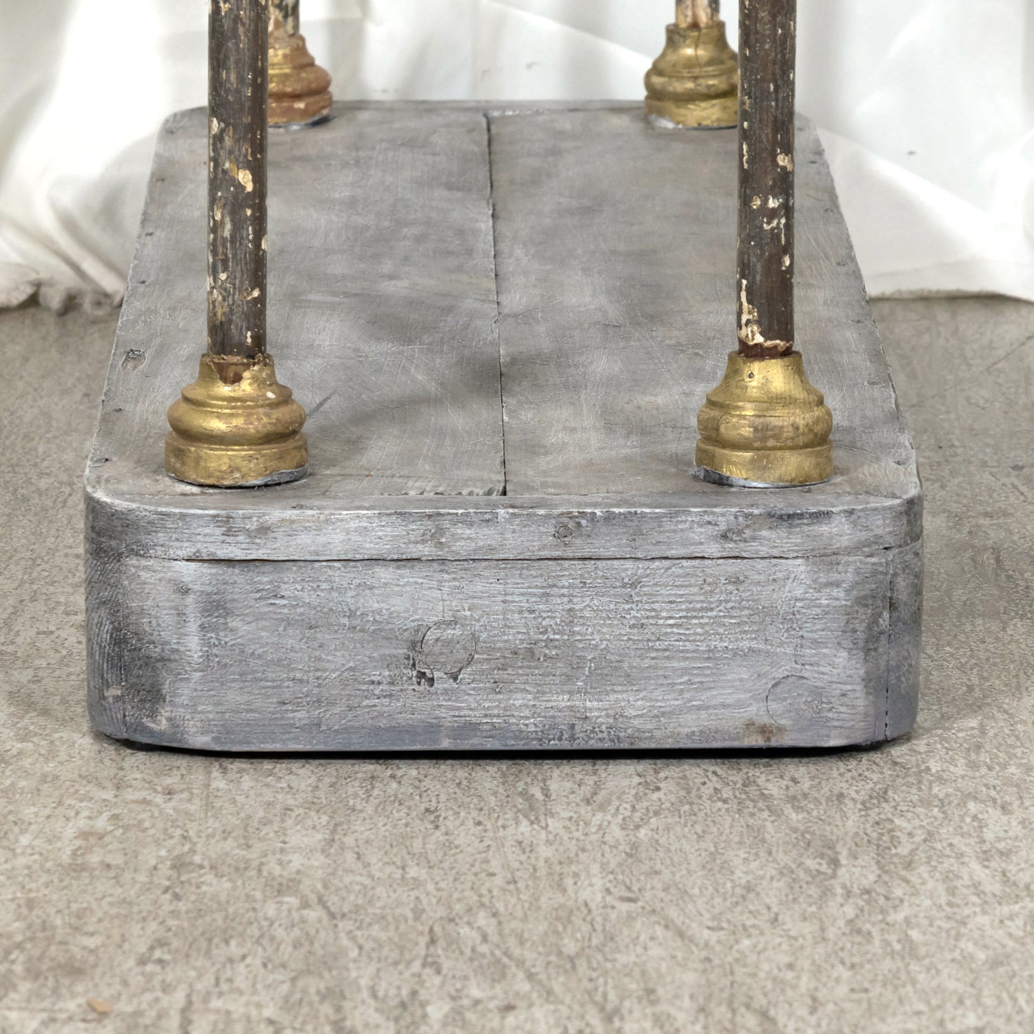 Bespoke French Industrial Artist's Shelf or Étagère with 19th Century Giltwood Fragments