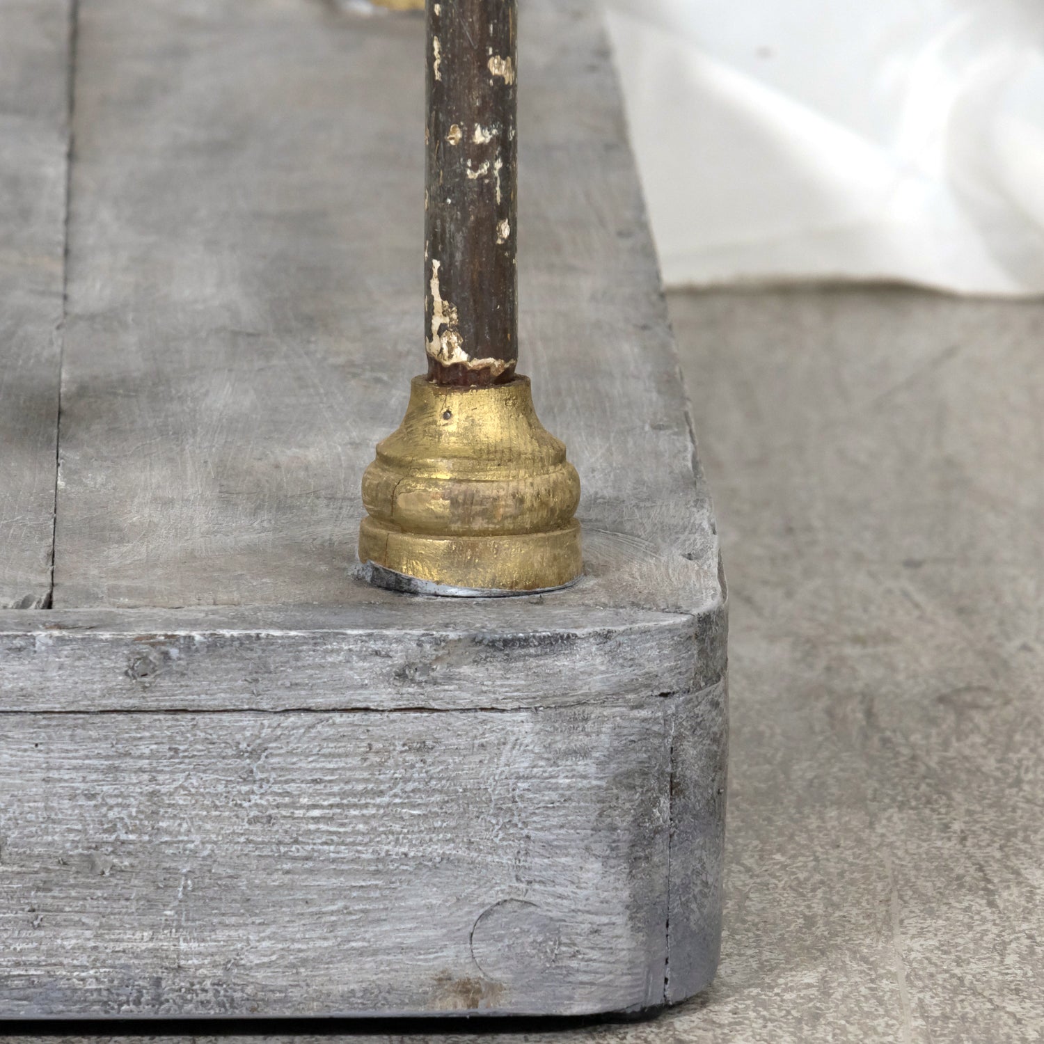 Bespoke French Industrial Artist's Shelf or Étagère with 19th Century Giltwood Fragments