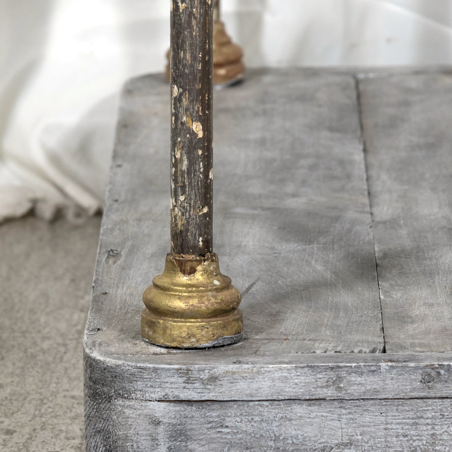 Bespoke French Industrial Artist's Shelf or Étagère with 19th Century Giltwood Fragments