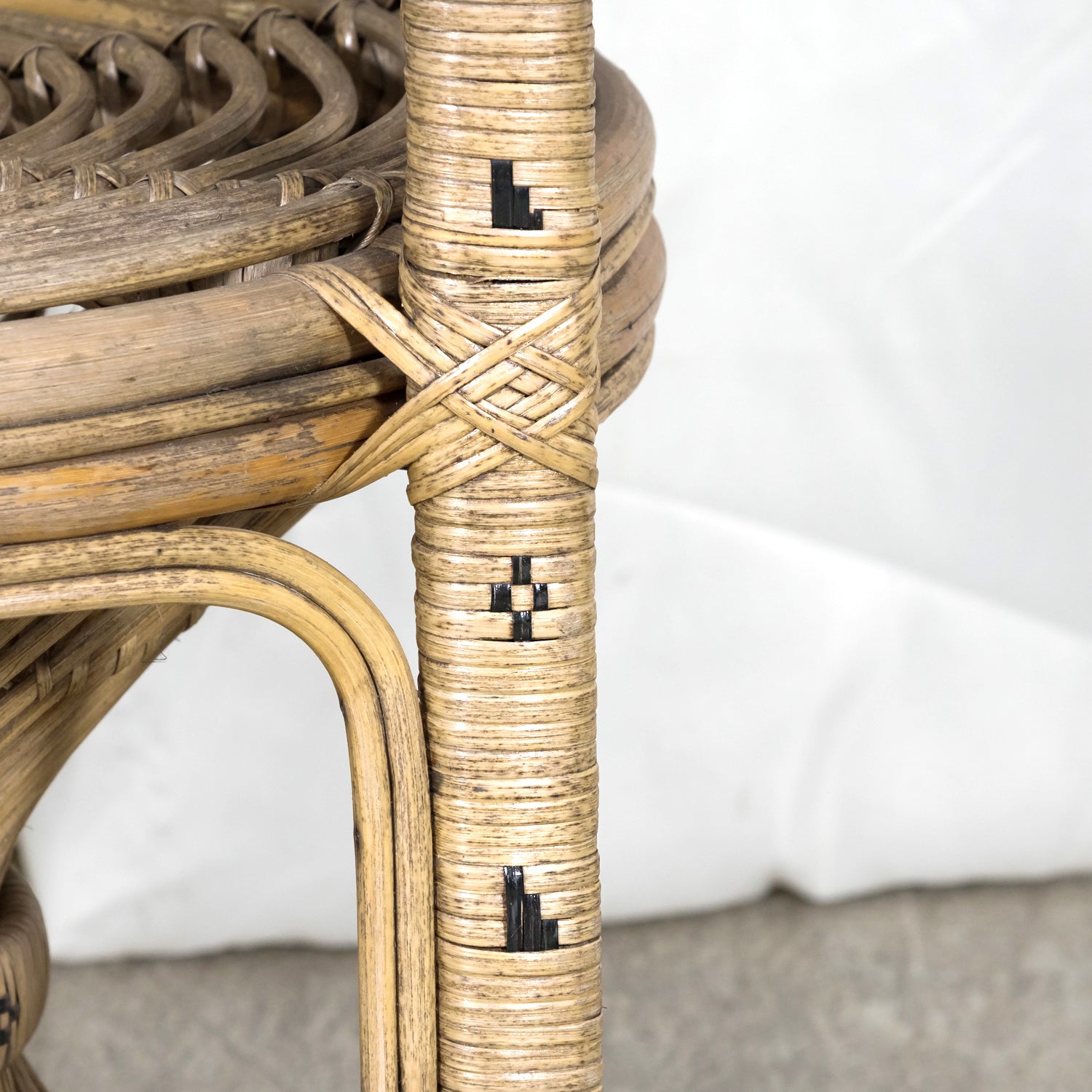 Rare 1930s French Wicker Rattan Emmanuelle Peacock Chair