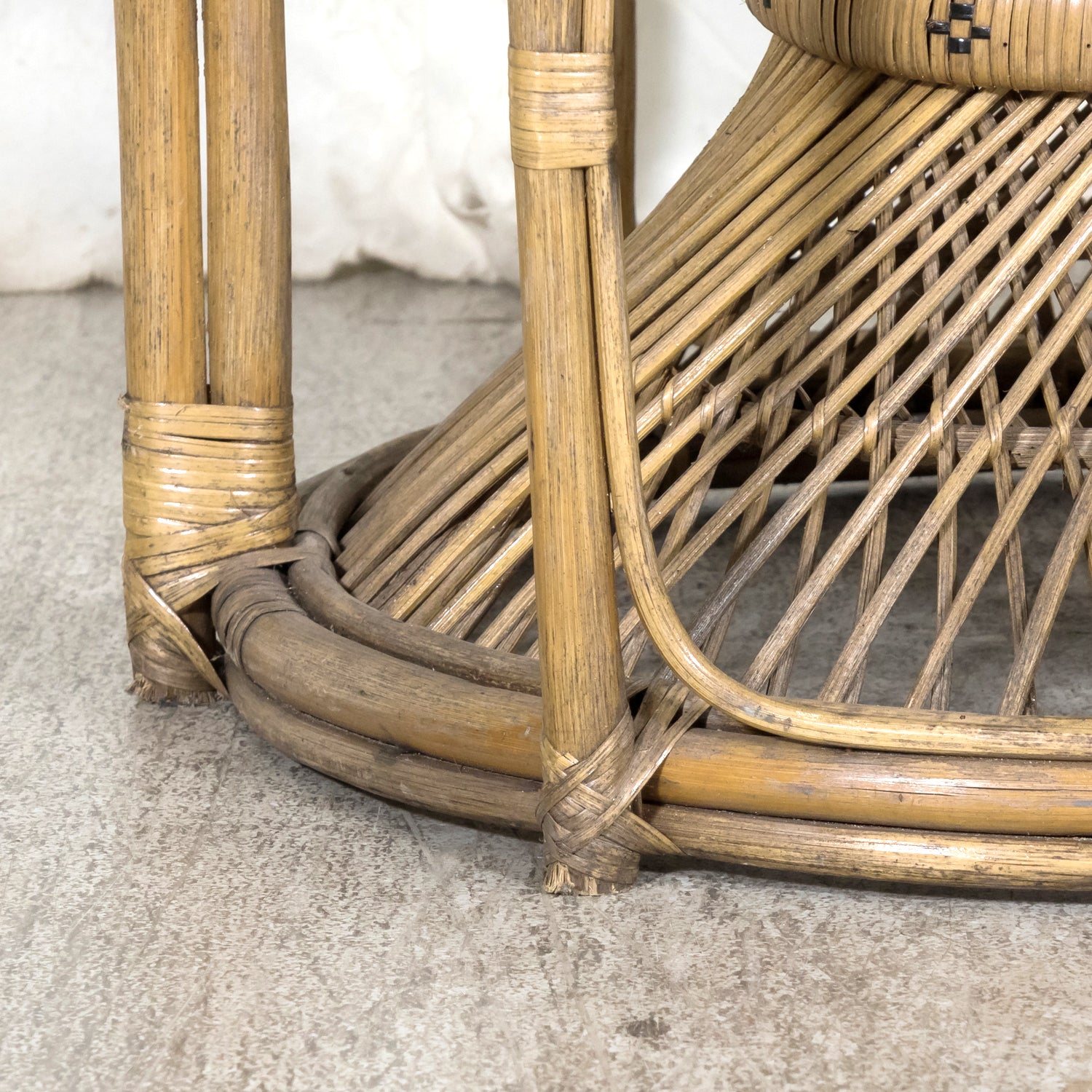 Rare 1930s French Wicker Rattan Emmanuelle Peacock Chair