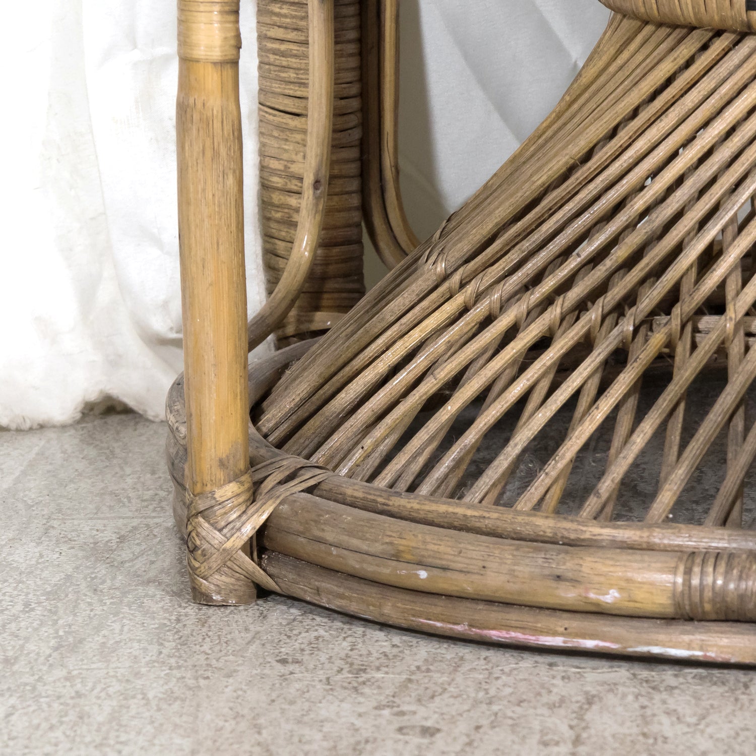 Rare 1930s French Wicker Rattan Emmanuelle Peacock Chair