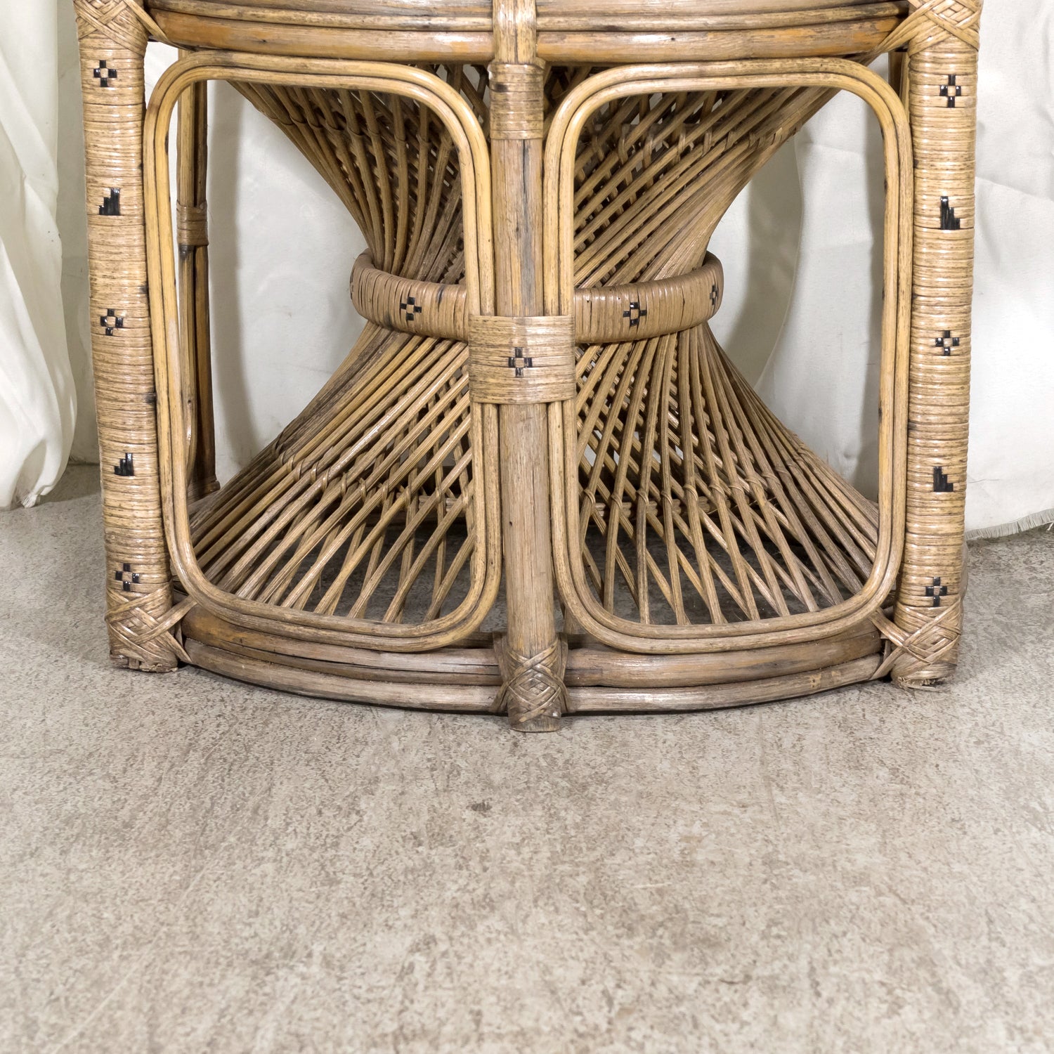 Rare 1930s French Wicker Rattan Emmanuelle Peacock Chair