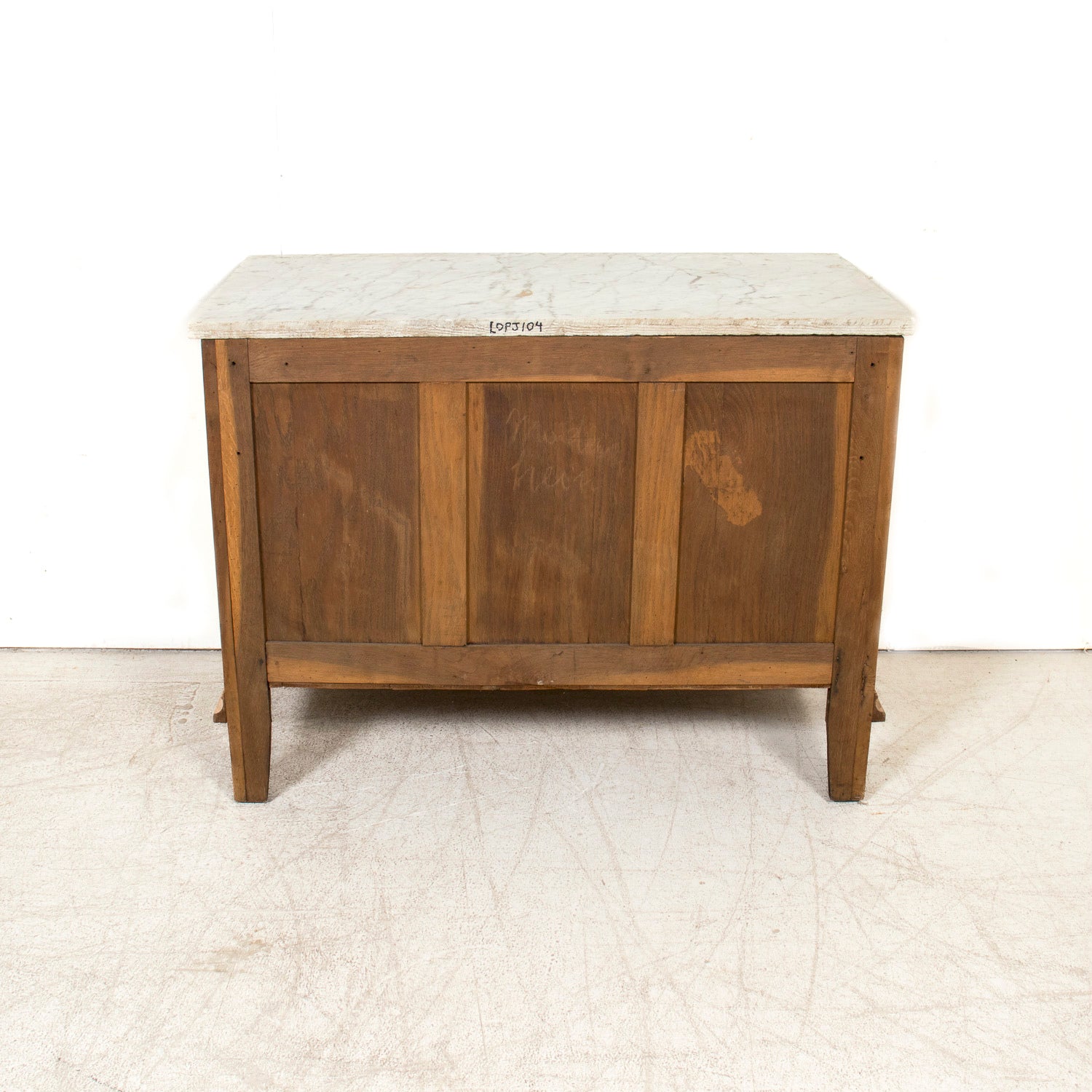 Early 20th Century French Louis XVI Style Bleached Walnut Four-Drawer Commode with Carrara Marble Top