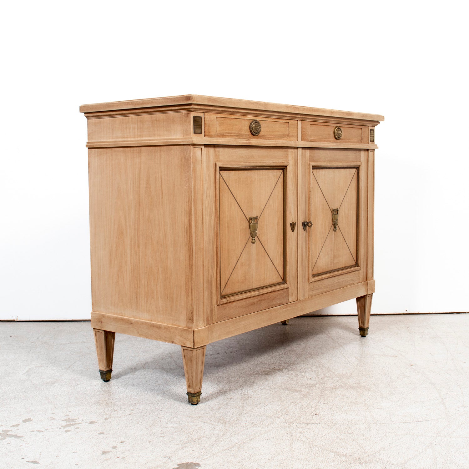 Antique French Louis XVI Style Provençal Bleached Cherrywood Buffet