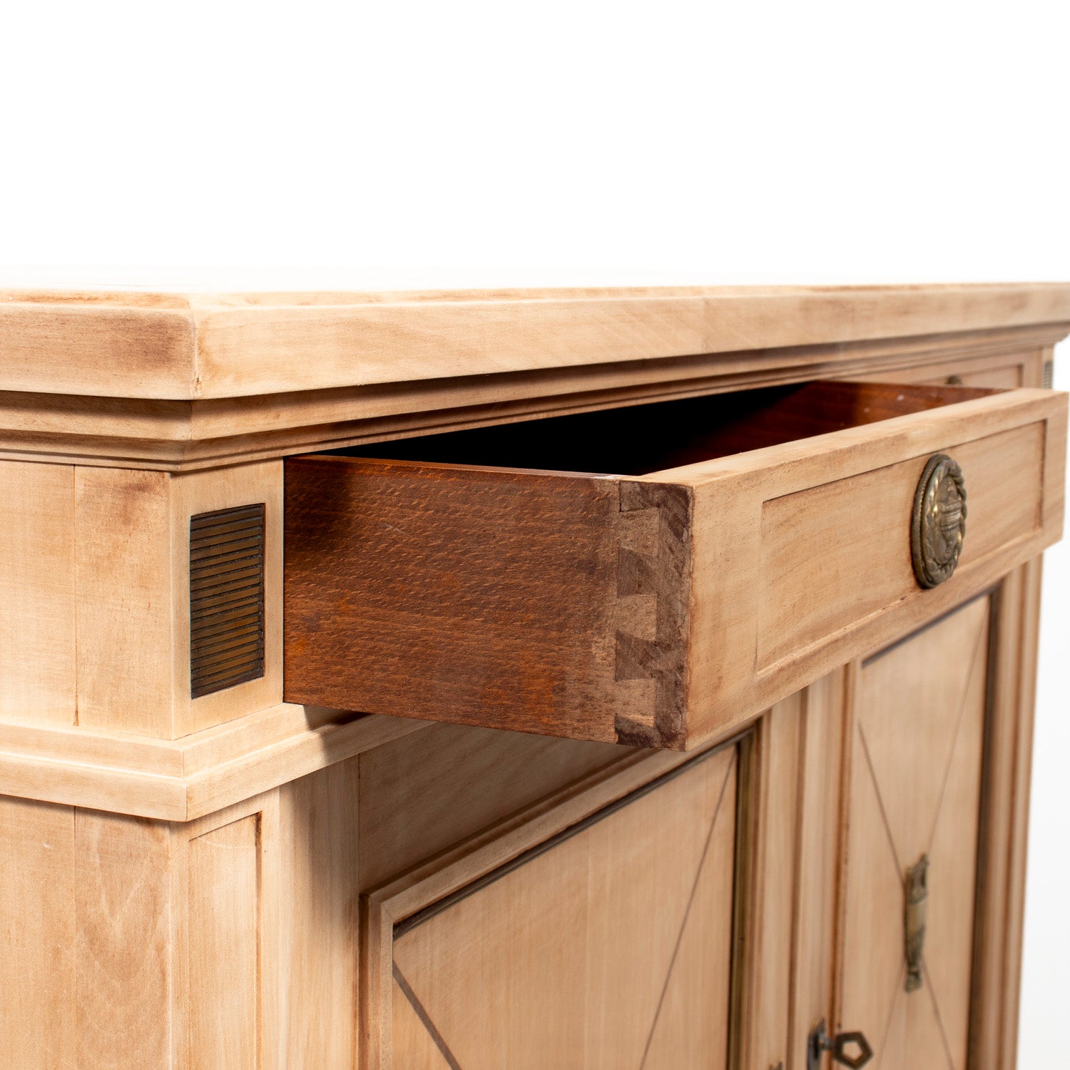 Antique French Louis XVI Style Provençal Bleached Cherrywood Buffet