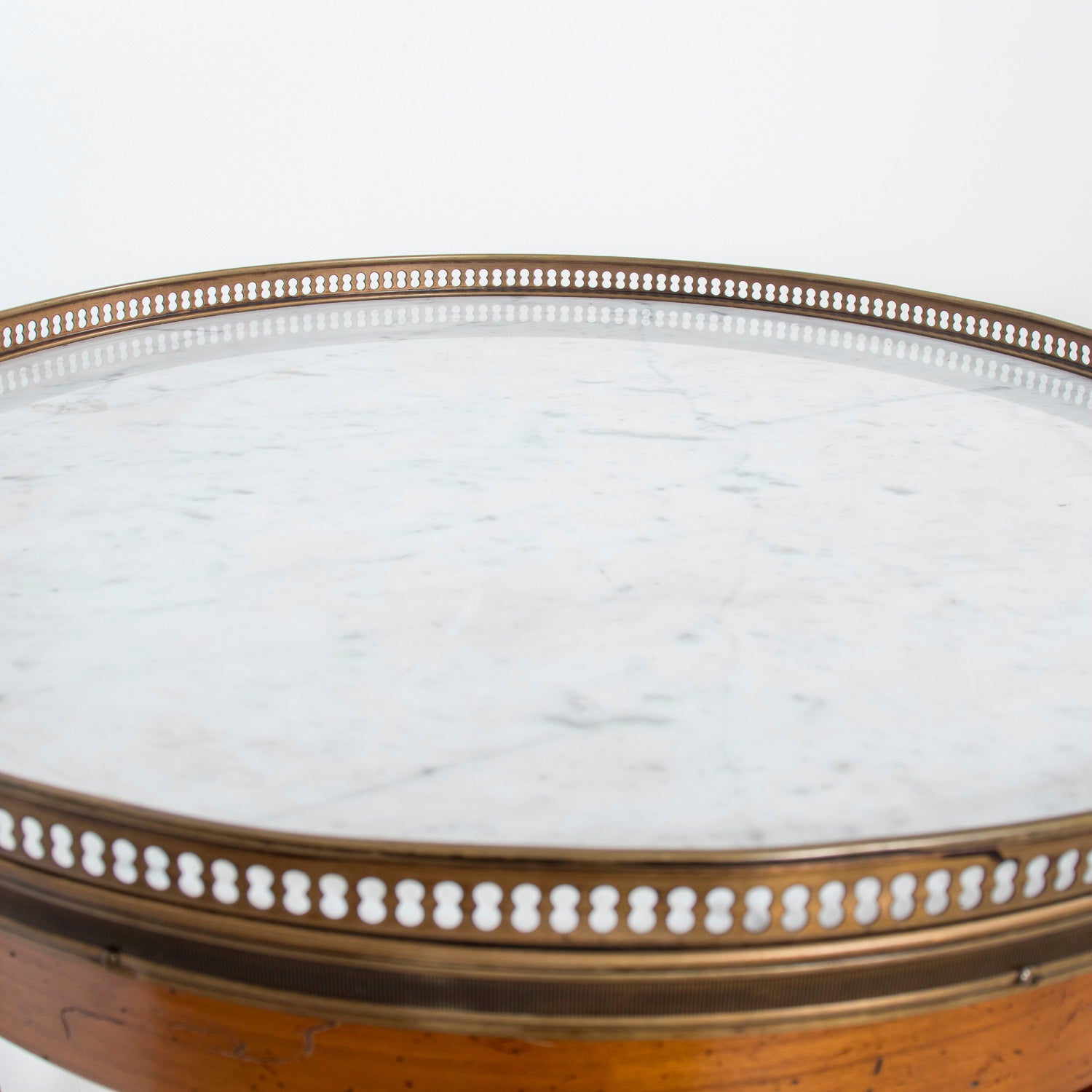 19th Century French Louis XVI Style Walnut Dessert Stand with Carrara Marble Top and Shelves