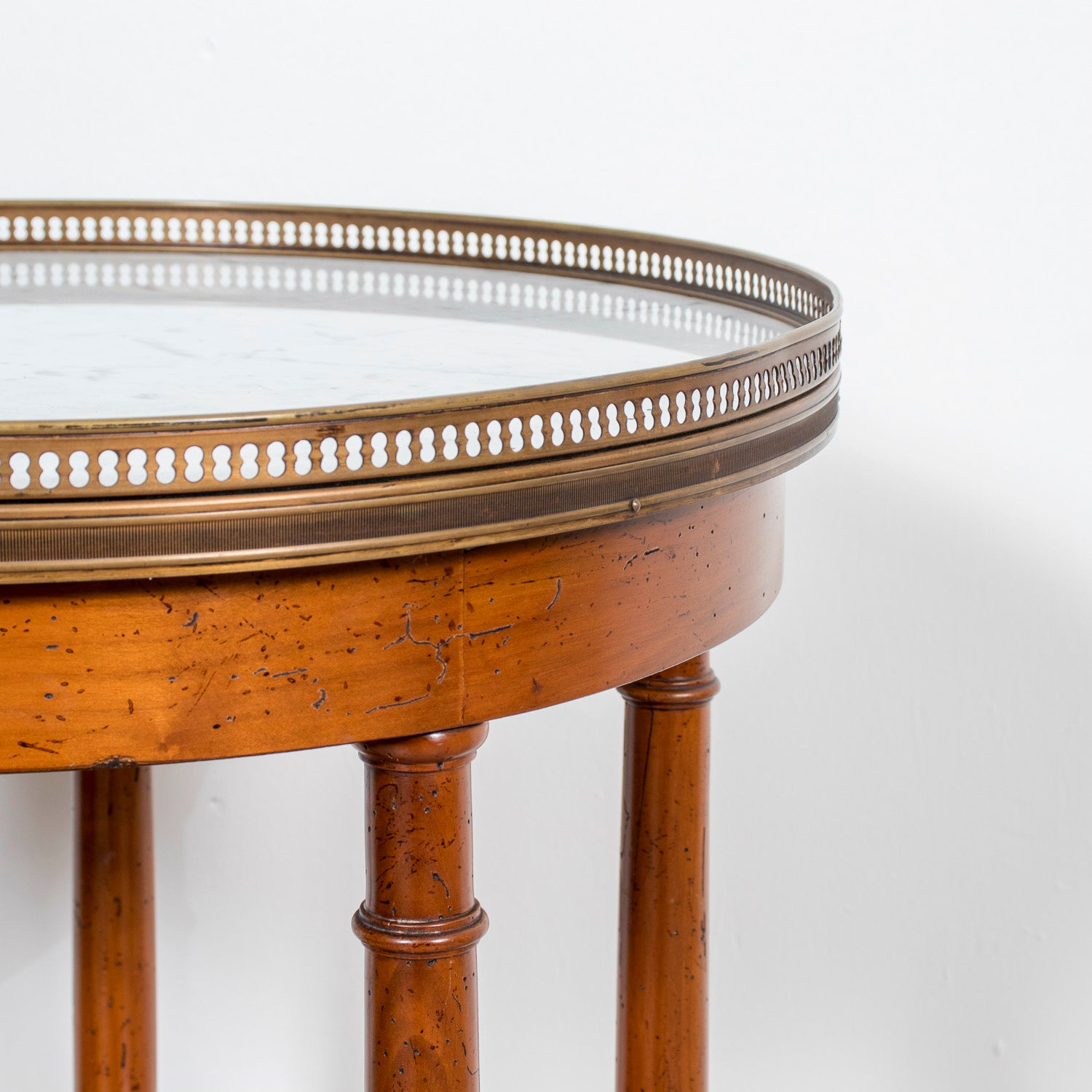 19th Century French Louis XVI Style Walnut Dessert Stand with Carrara Marble Top and Shelves