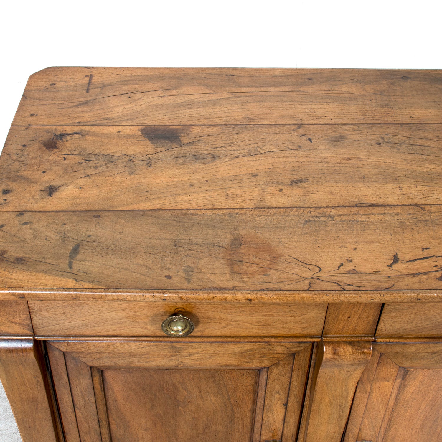 Rare 19th Century French Restauration Period Walnut Kitchen Island or Buffet