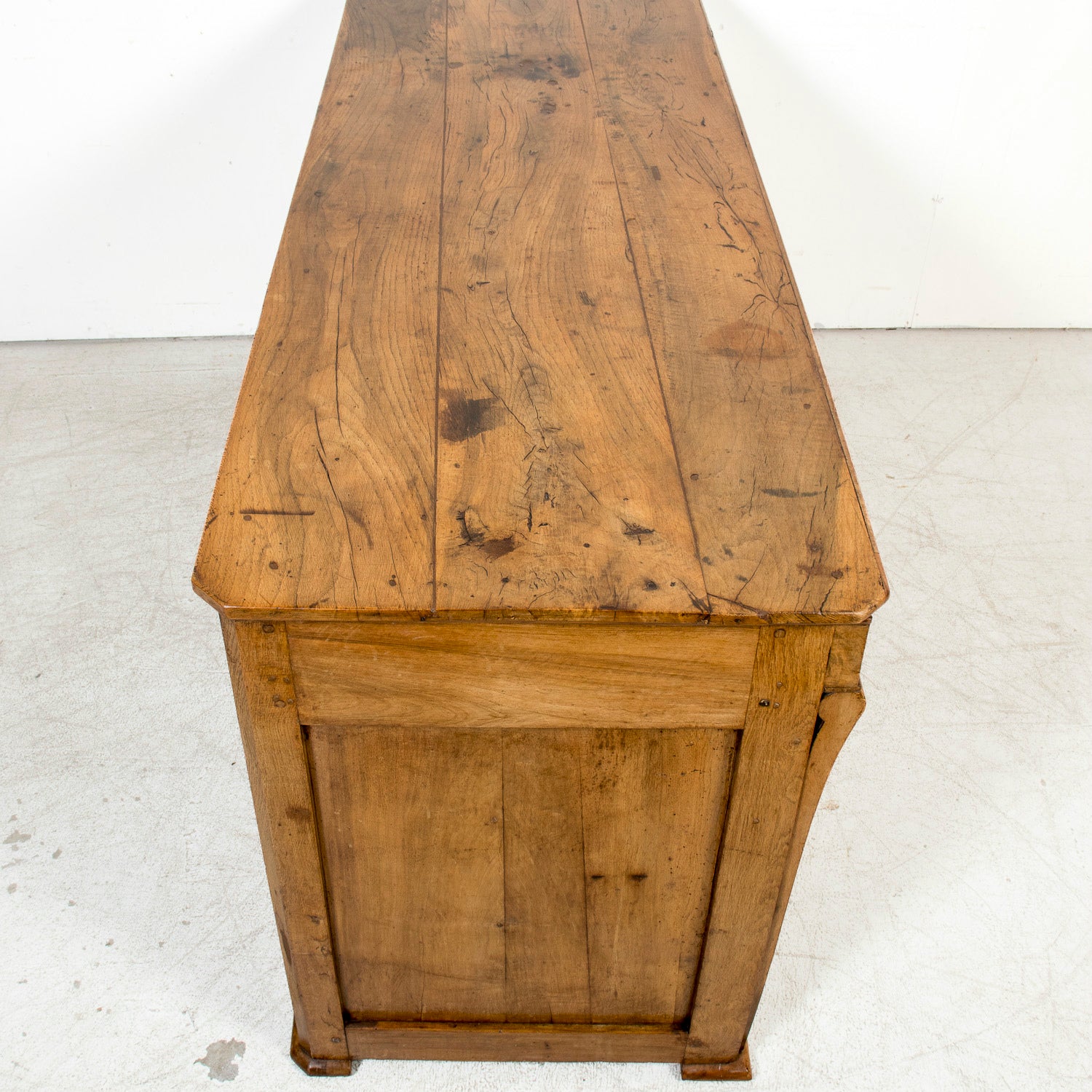 Rare 19th Century French Restauration Period Walnut Kitchen Island or Buffet