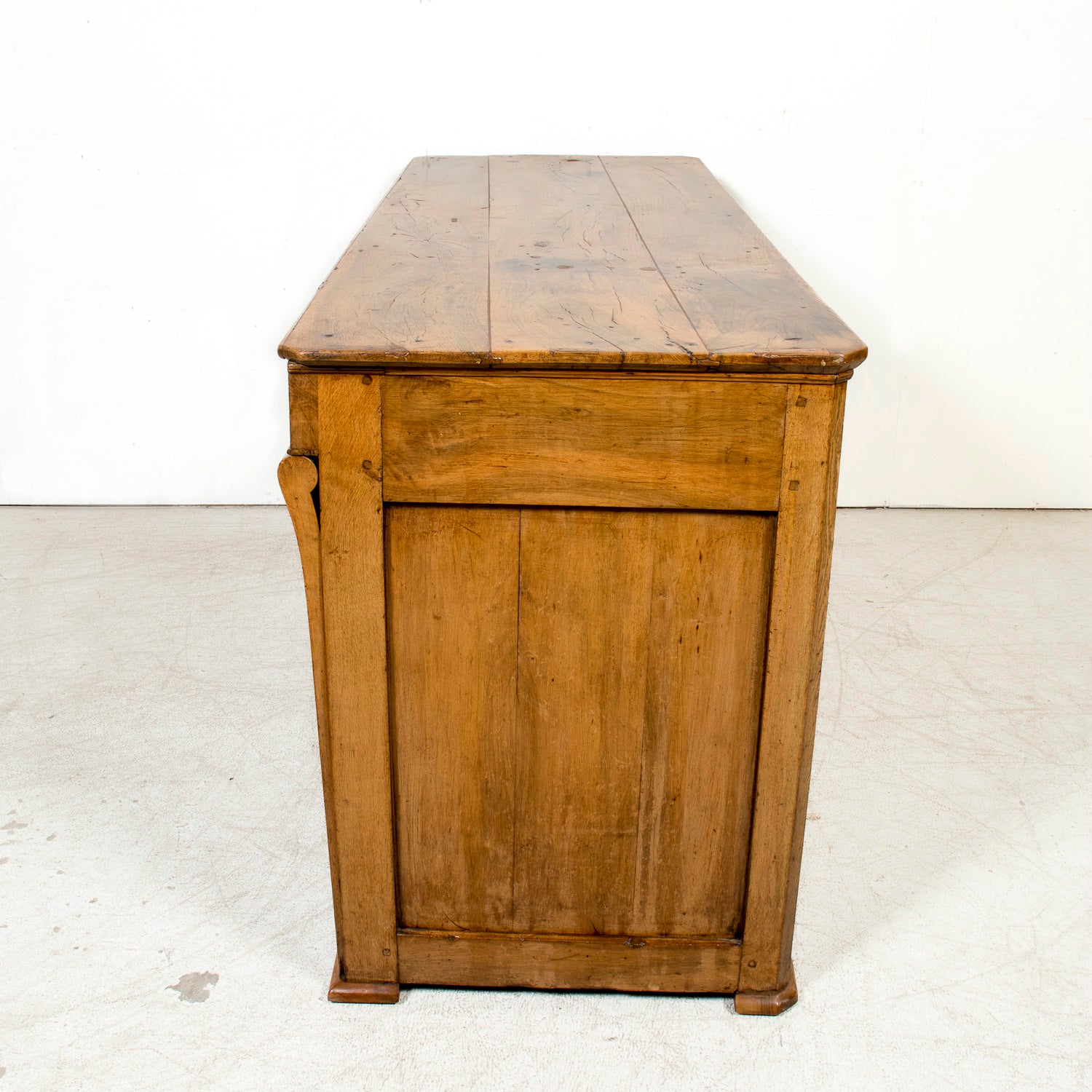 Rare 19th Century French Restauration Period Walnut Kitchen Island or Buffet