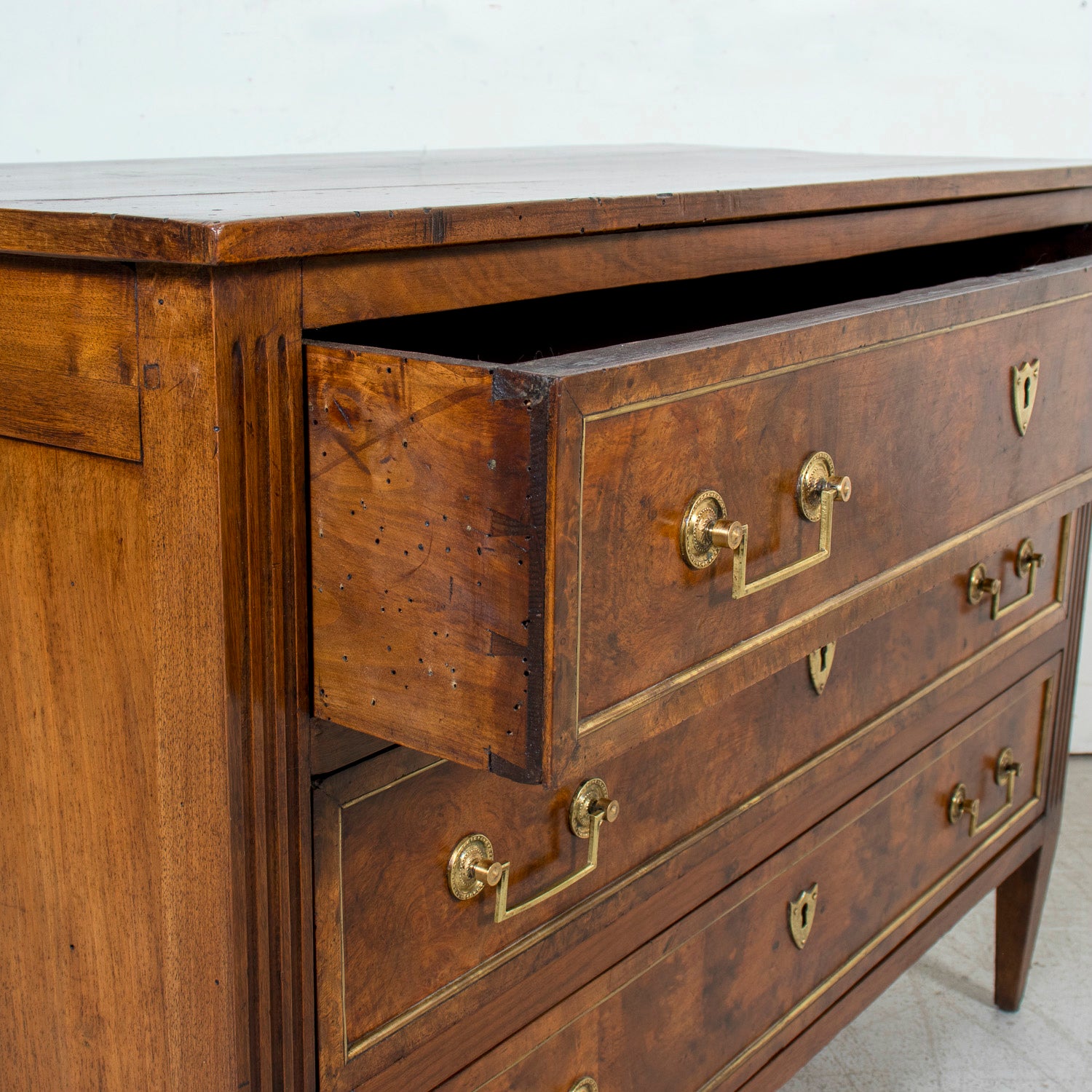 Late 18th Century French Louis XVI Period Walnut and Burl Walnut Commode