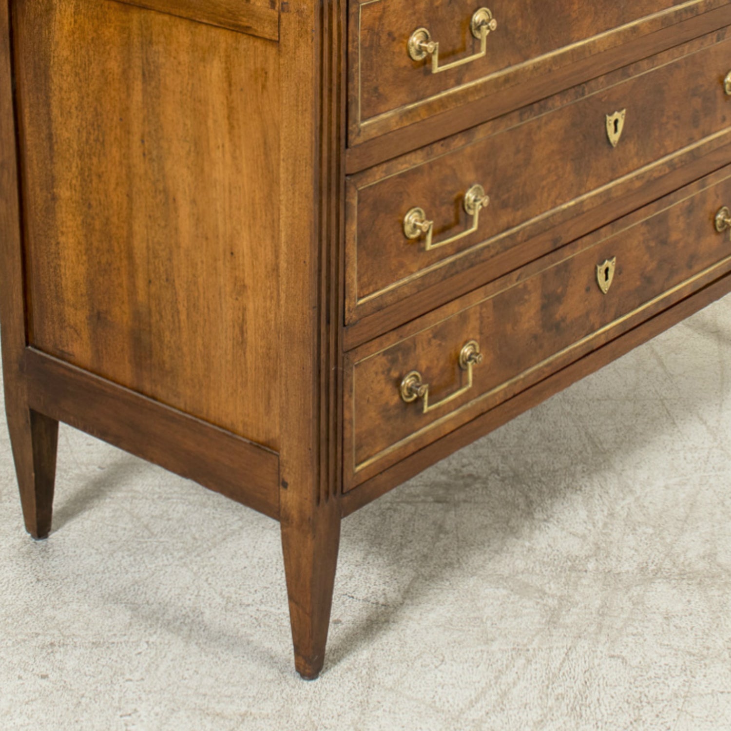 Late 18th Century French Louis XVI Period Walnut and Burl Walnut Commode