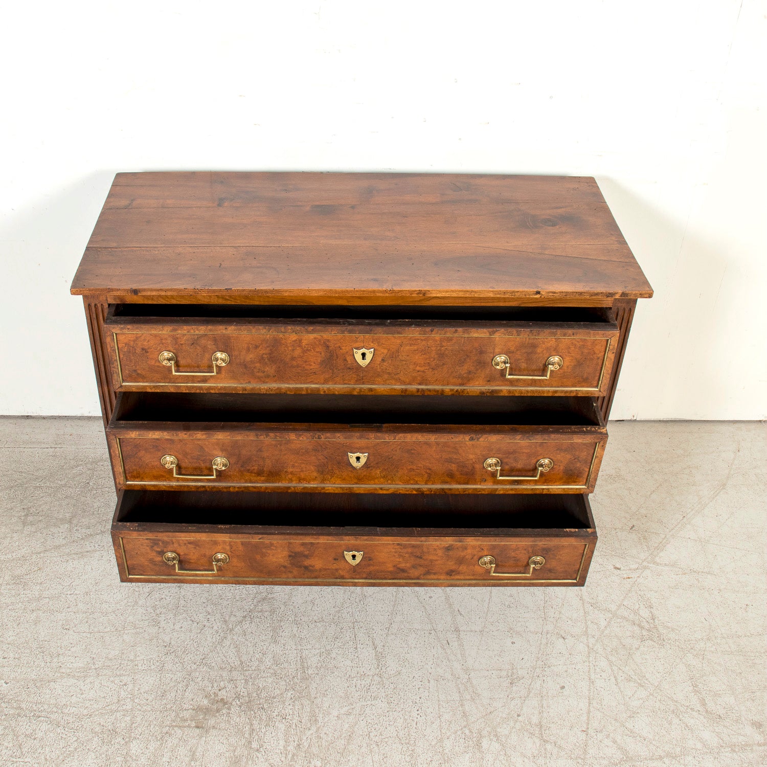 Late 18th Century French Louis XVI Period Walnut and Burl Walnut Commode