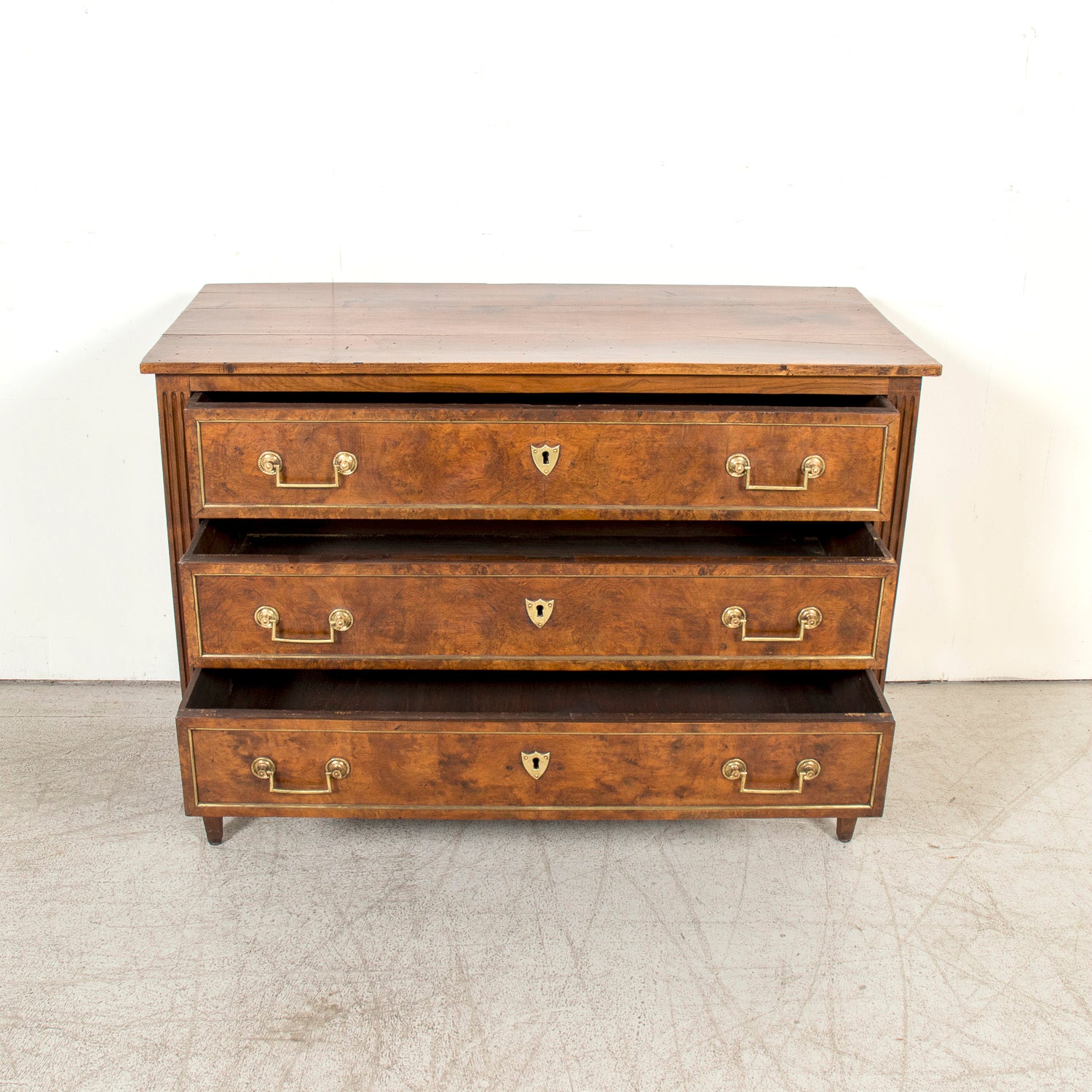 Late 18th Century French Louis XVI Period Walnut and Burl Walnut Commode