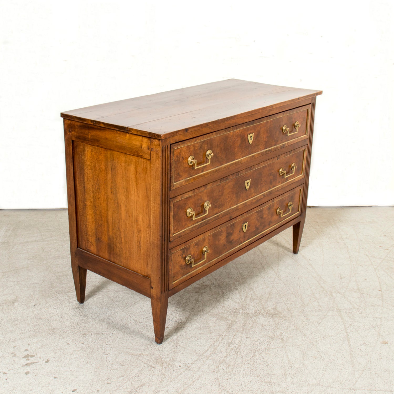 Late 18th Century French Louis XVI Period Walnut and Burl Walnut Commode