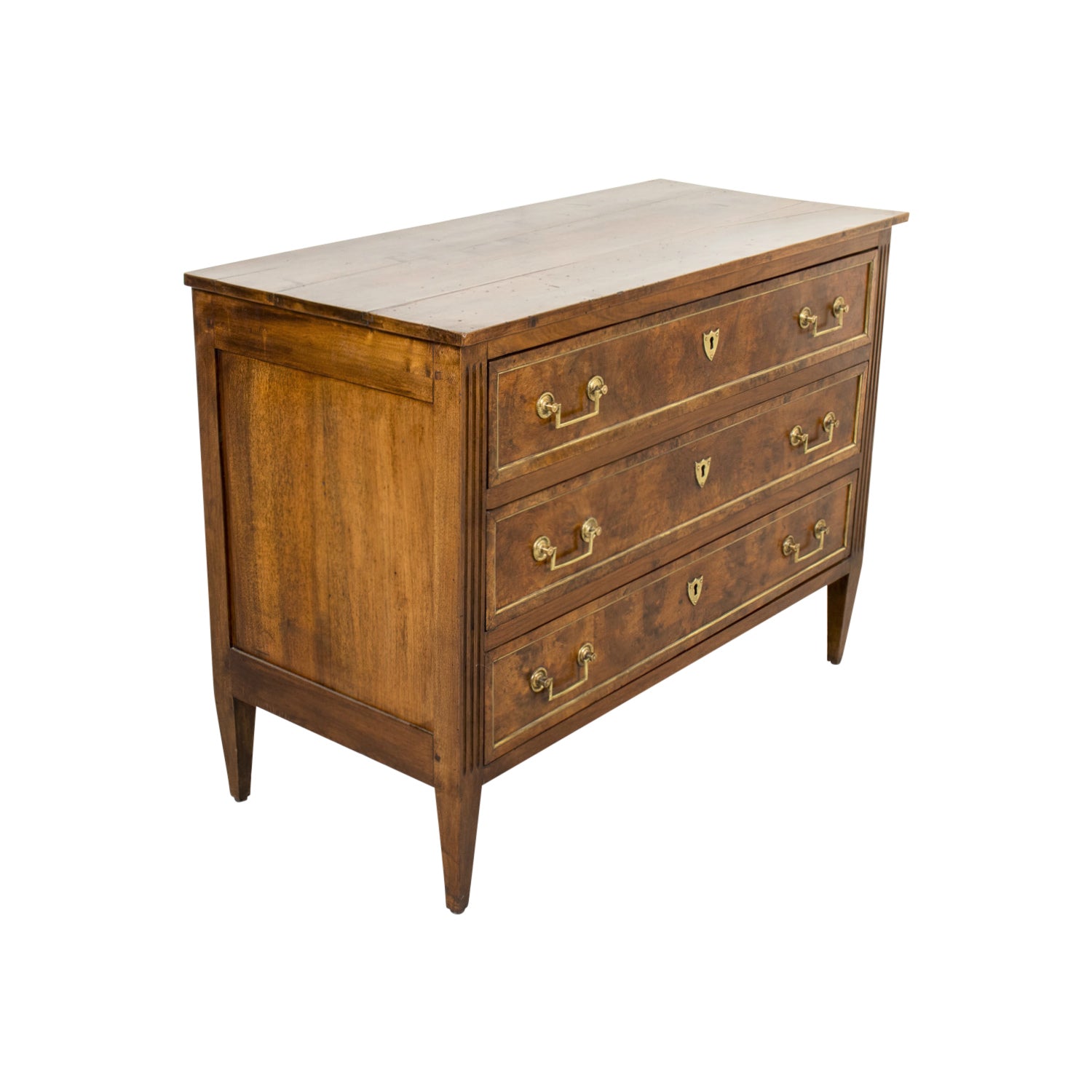 Late 18th Century French Louis XVI Period Walnut and Burl Walnut Commode