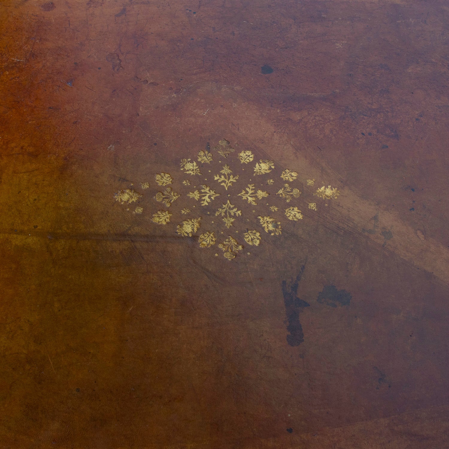 Rare French Louis XVI Style Walnut Partner's Desk with Ormolu Trim and Original Leather Top