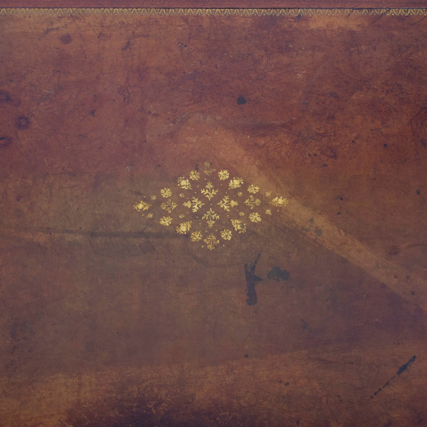 Rare French Louis XVI Style Walnut Partner's Desk with Ormolu Trim and Original Leather Top