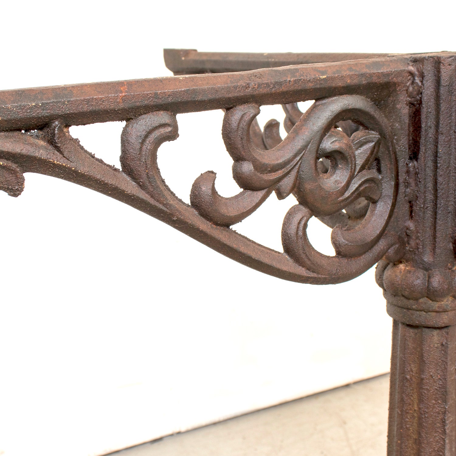 Large Antique French Parisian Bistro Table with Iron Base and Marble Top