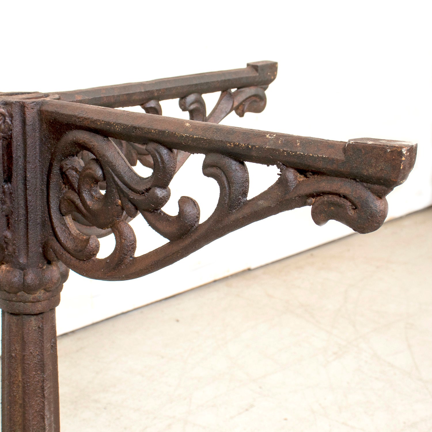 Large Antique French Parisian Bistro Table with Iron Base and Marble Top