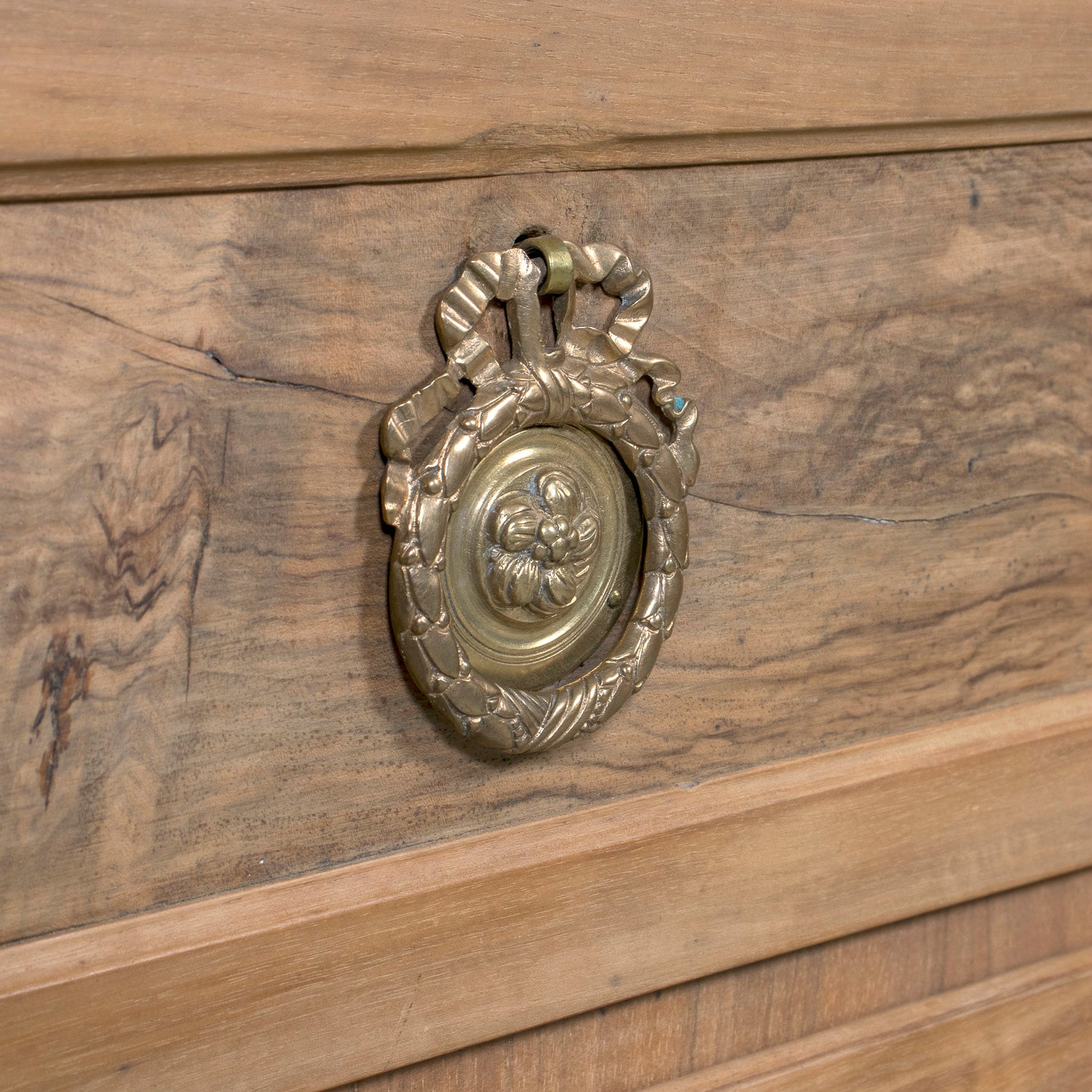 18th Century French Louis XVI Period Bleached Walnut and Burl Walnut Three-Drawer Commode