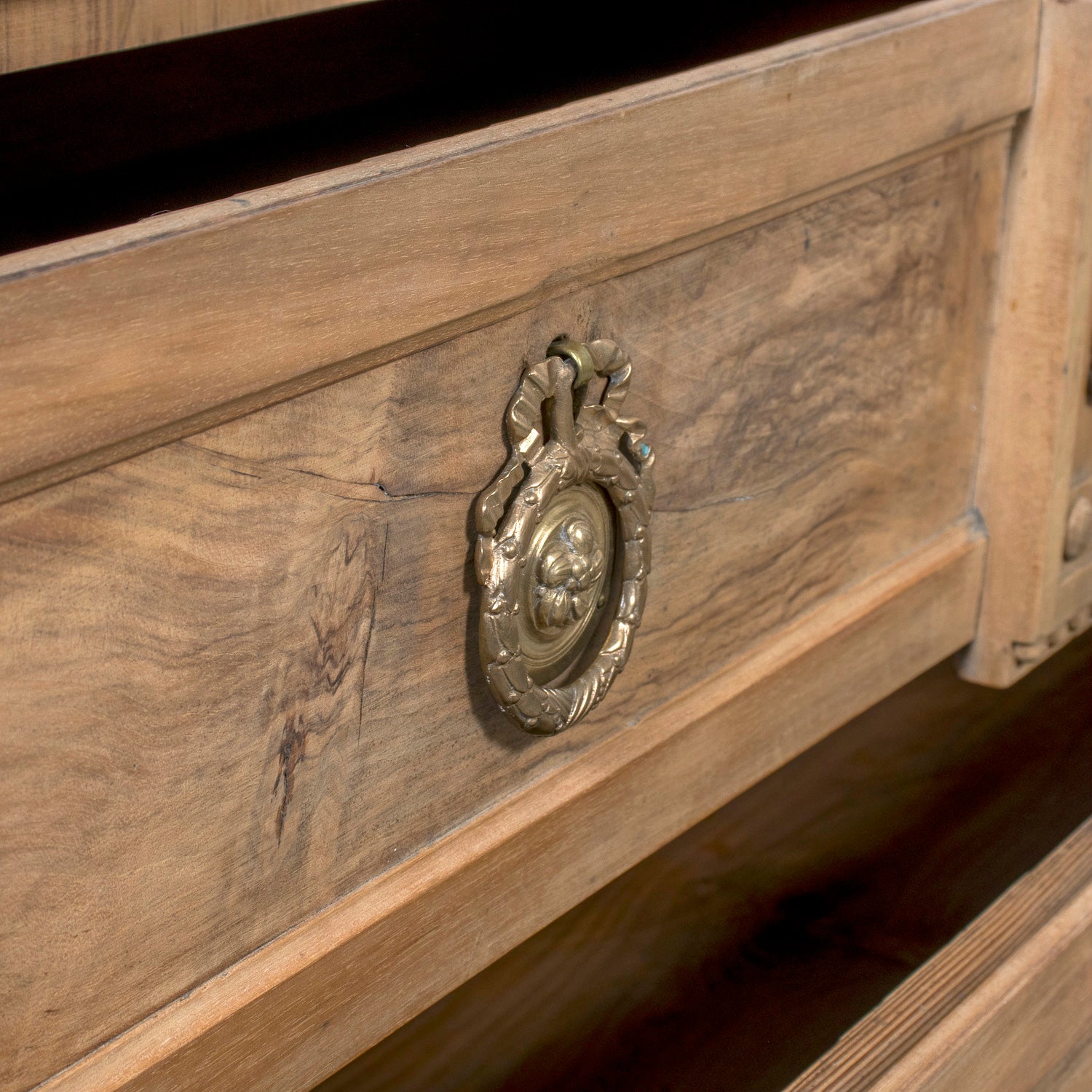 18th Century French Louis XVI Period Bleached Walnut and Burl Walnut Three-Drawer Commode
