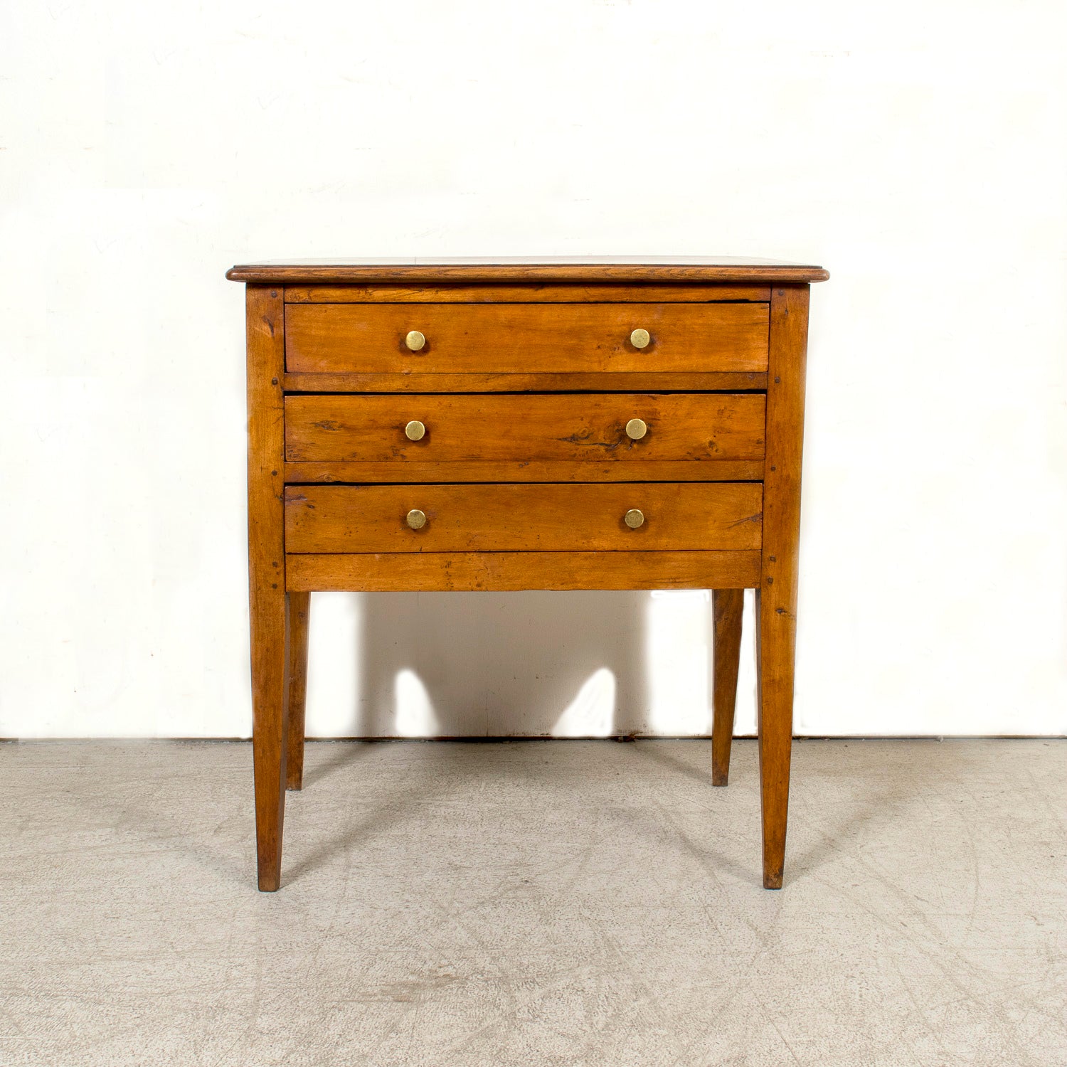 19th Century French Louis XVI Style Petite Walnut and Oak Commode or Night Stand