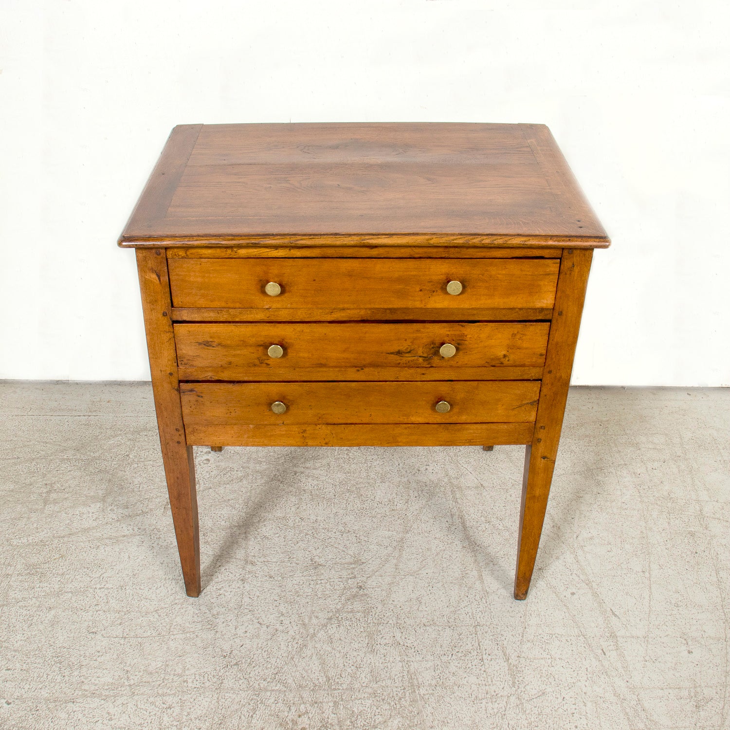 19th Century French Louis XVI Style Petite Walnut and Oak Commode or Night Stand