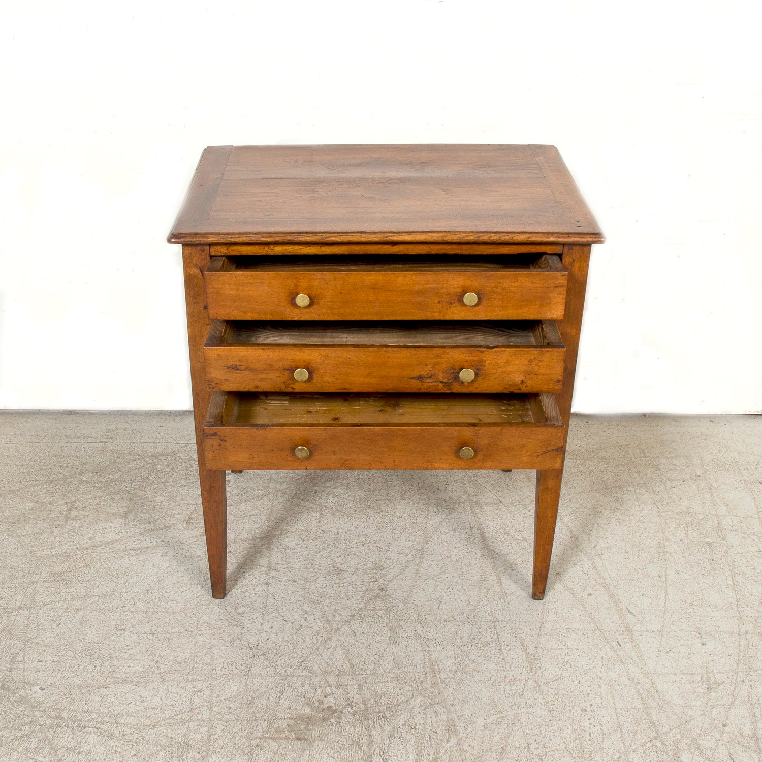 19th Century French Louis XVI Style Petite Walnut and Oak Commode or Night Stand