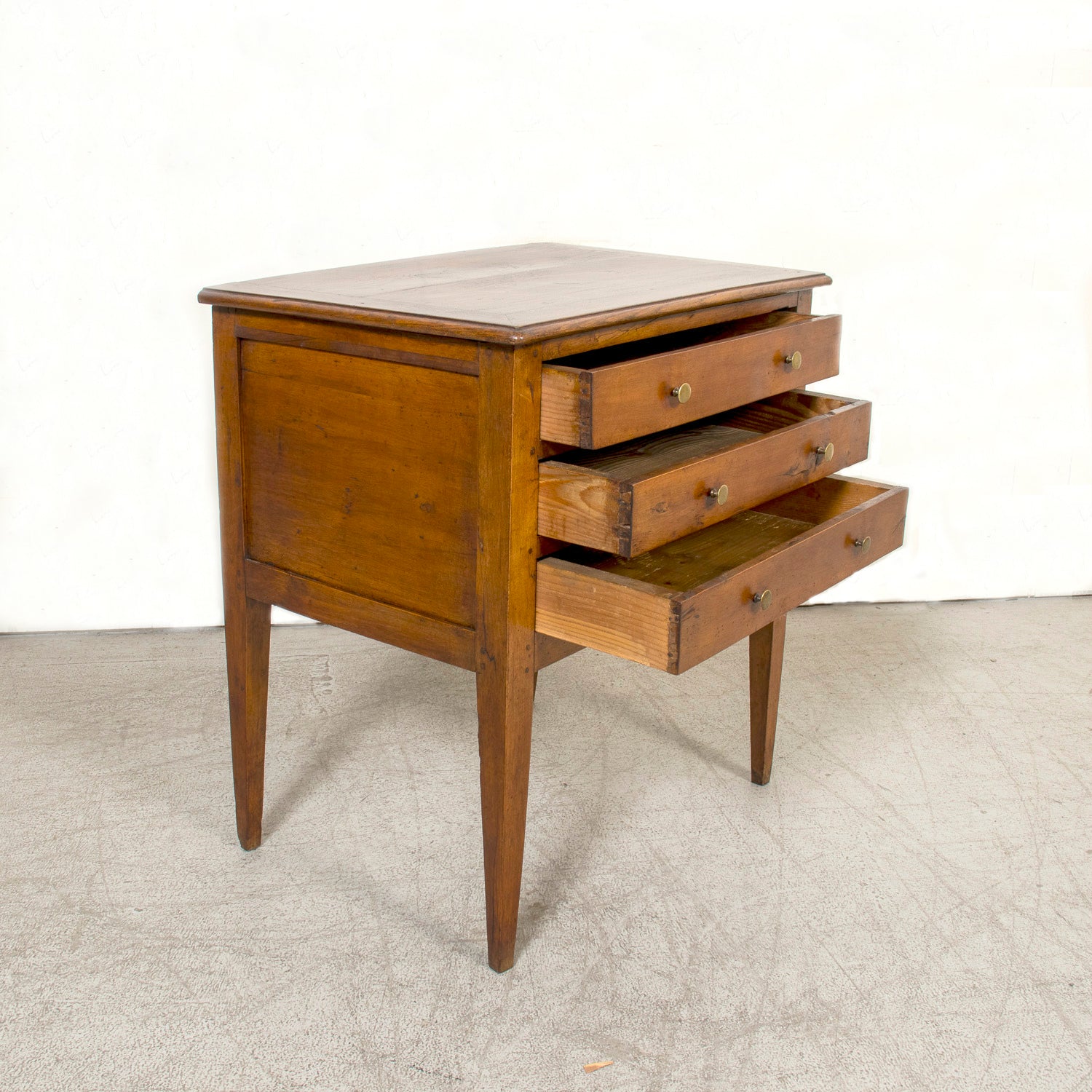 19th Century French Louis XVI Style Petite Walnut and Oak Commode or Night Stand