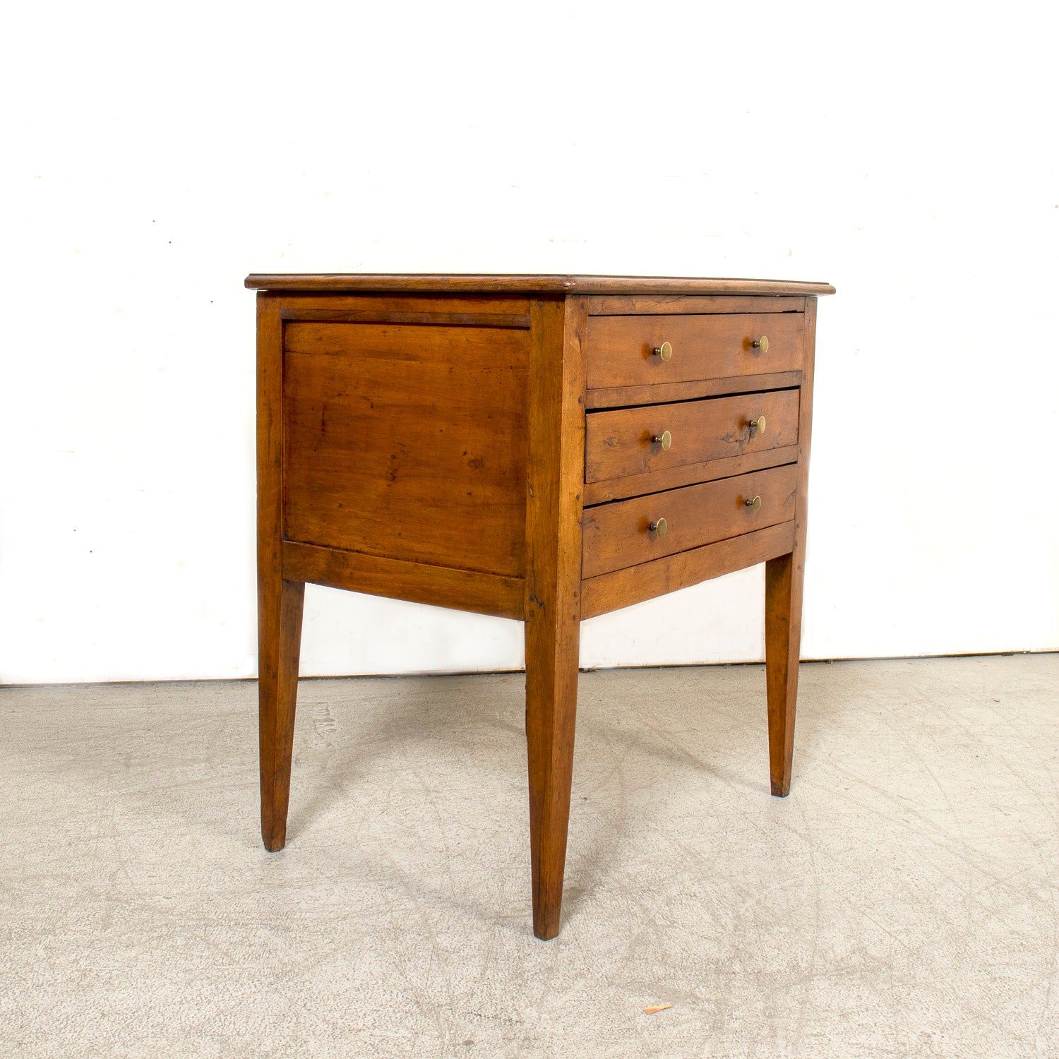 19th Century French Louis XVI Style Petite Walnut and Oak Commode or Night Stand