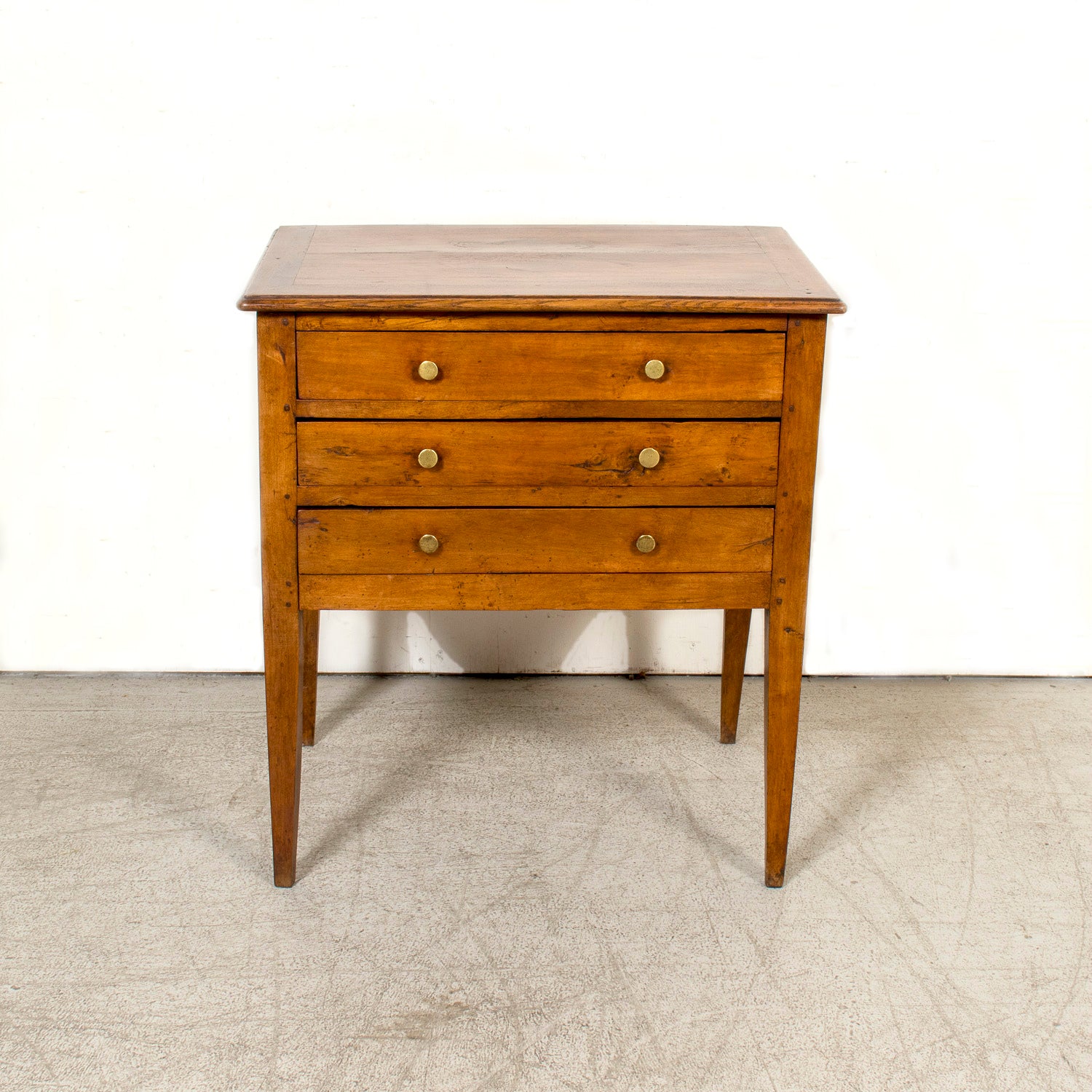 19th Century French Louis XVI Style Petite Walnut and Oak Commode or Night Stand