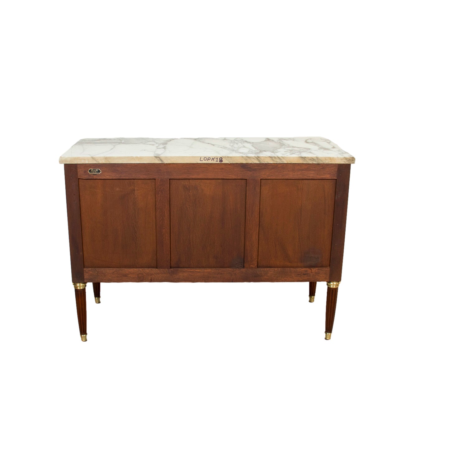 19th Century French Louis XVI Style Mahogany Dessert Buffet with Marble Top