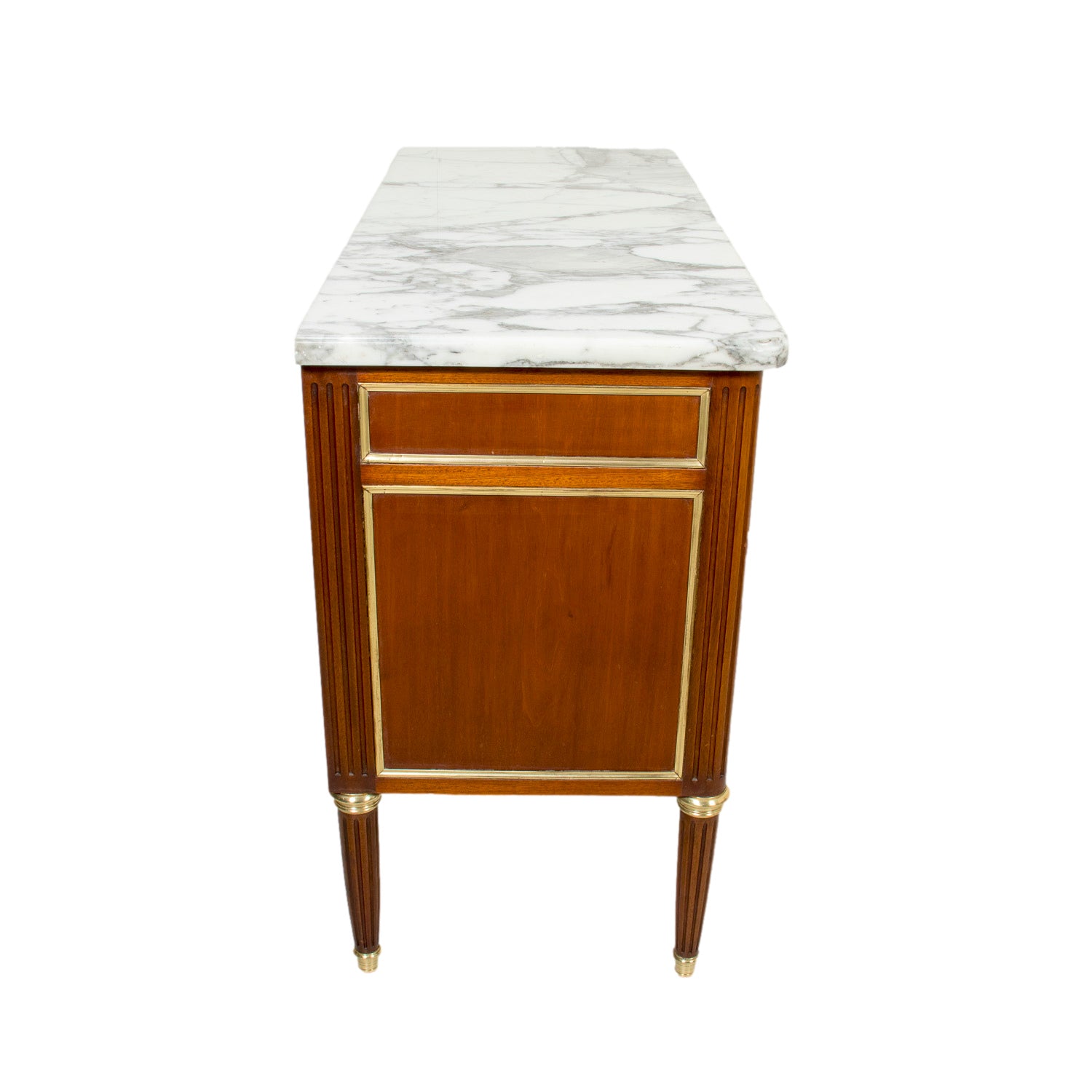 19th Century French Louis XVI Style Mahogany Dessert Buffet with Marble Top