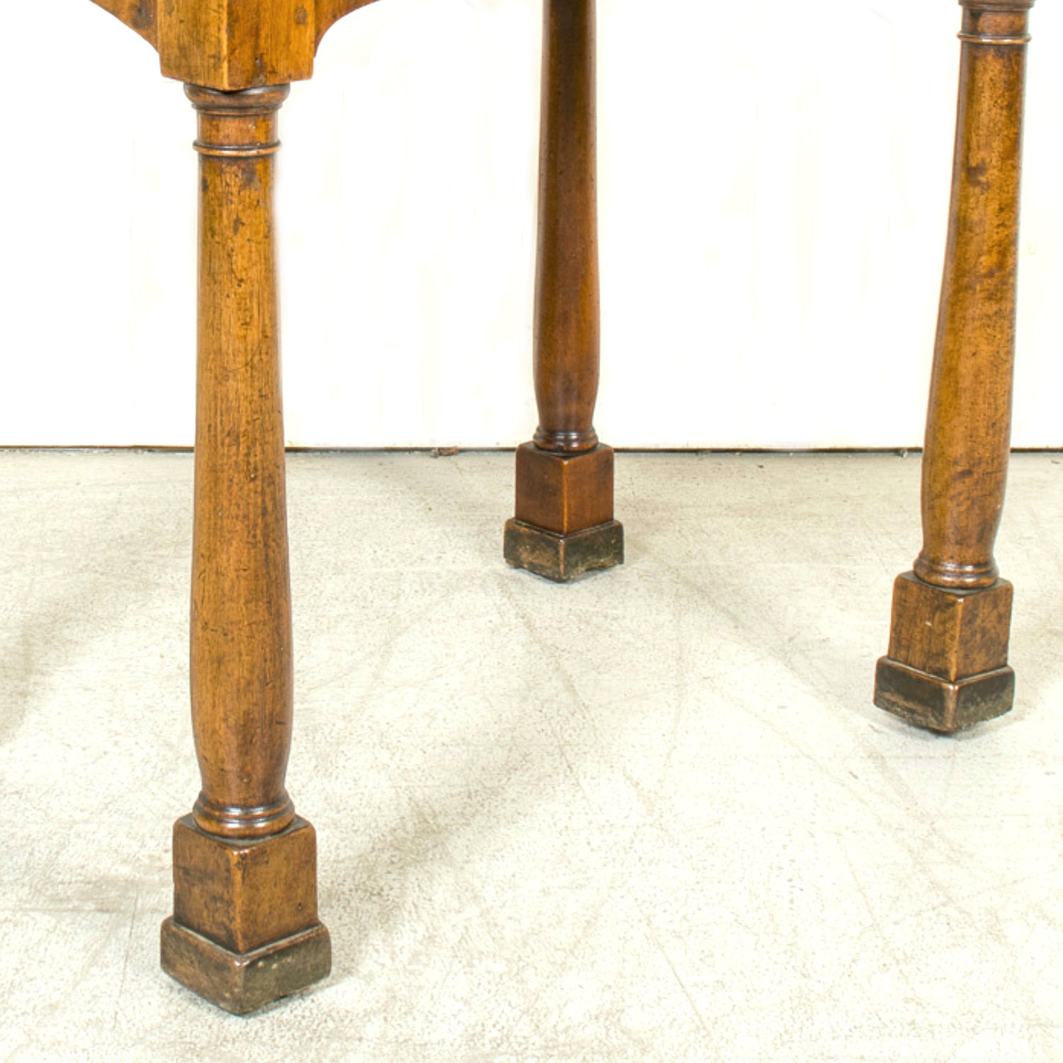 19th Century French Empire Period Walnut Side Table with Carved Doric Column Legs