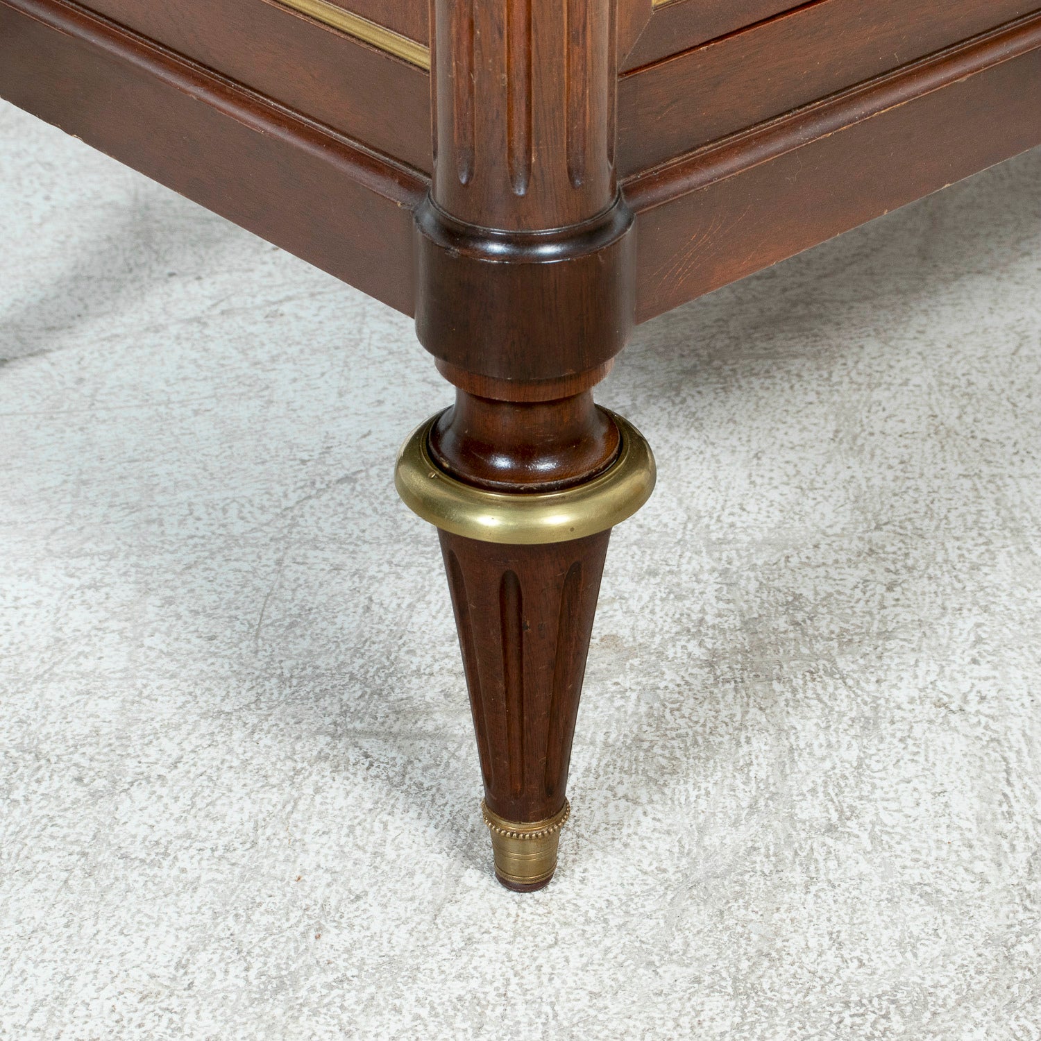 20th Century French Louis XVI Style Maison Jansen Three-Drawer Mahogany Commode with Cararra Marble Top