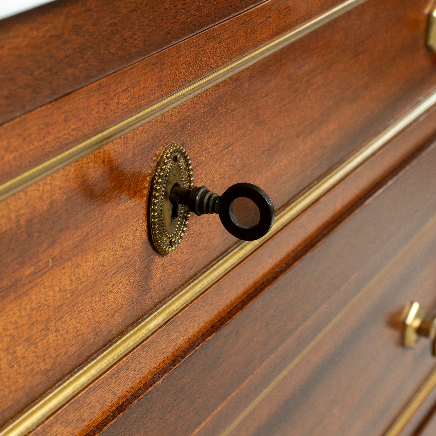 20th Century French Louis XVI Style Maison Jansen Three-Drawer Mahogany Commode with Cararra Marble Top
